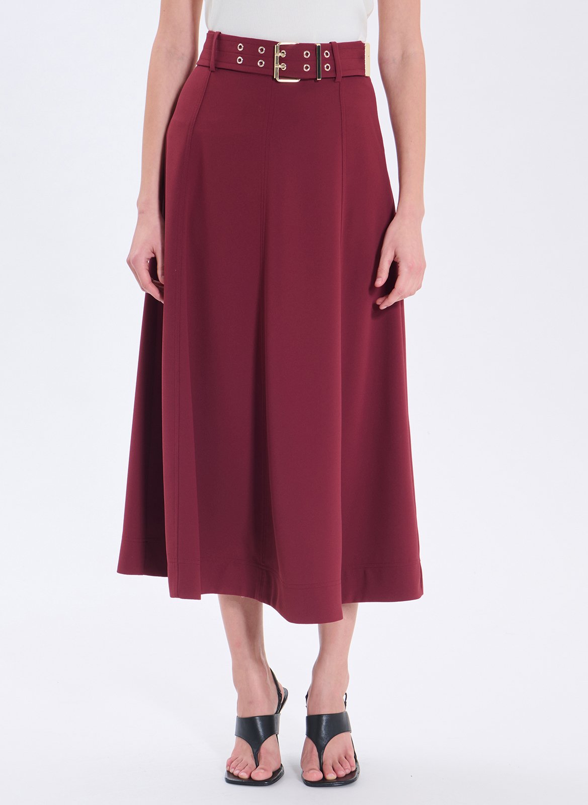 Ausgestellter Midi-Rock ZAPA Rot