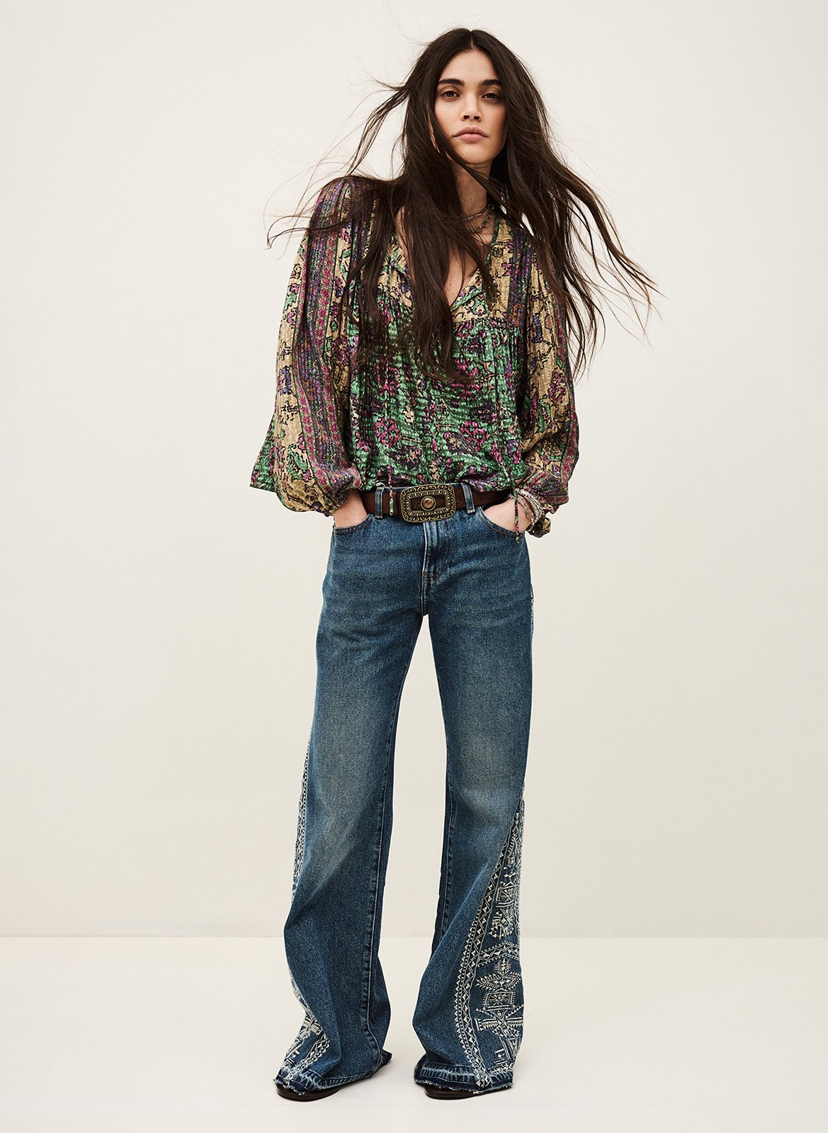 Blouse ample imprimée BA&SH Vert