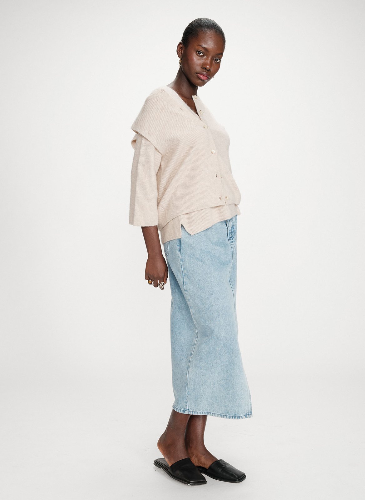 Top col rond  GRACE ET MILA Beige