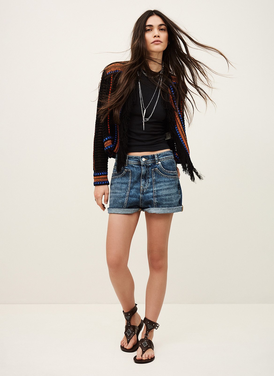 Gilet en crochet col rond BA&SH Multicolore