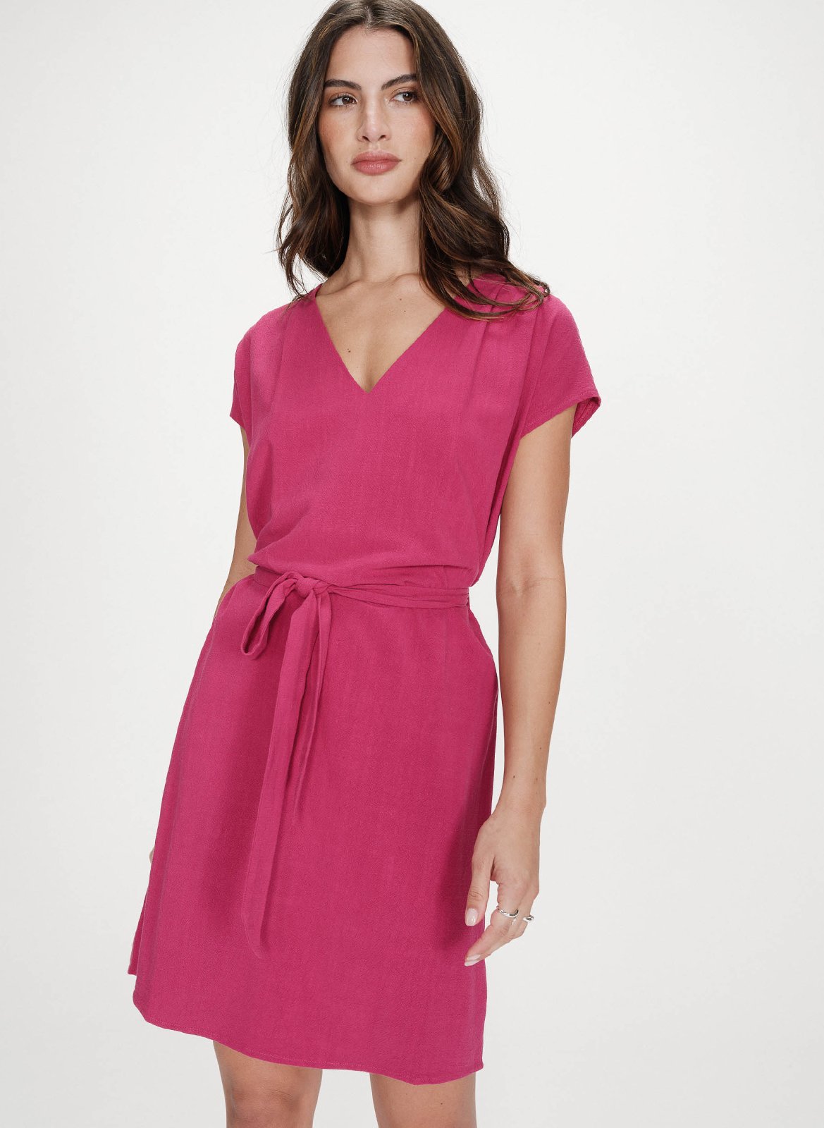 Kurzkleid aus Viskose-Mix GRACE ET MILA Rosa