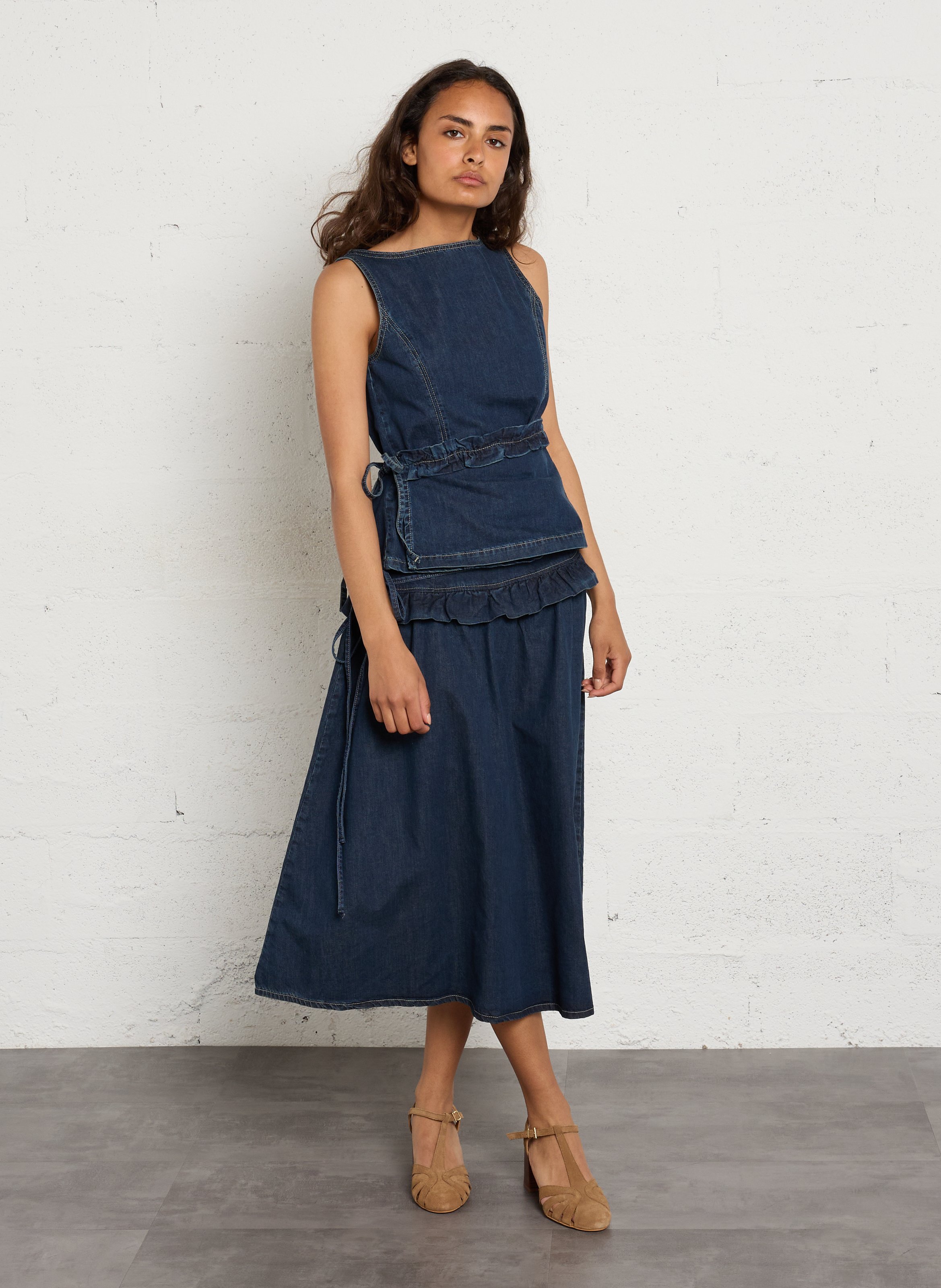 Hoge, suède sandalen MELLOW YELLOW Beige