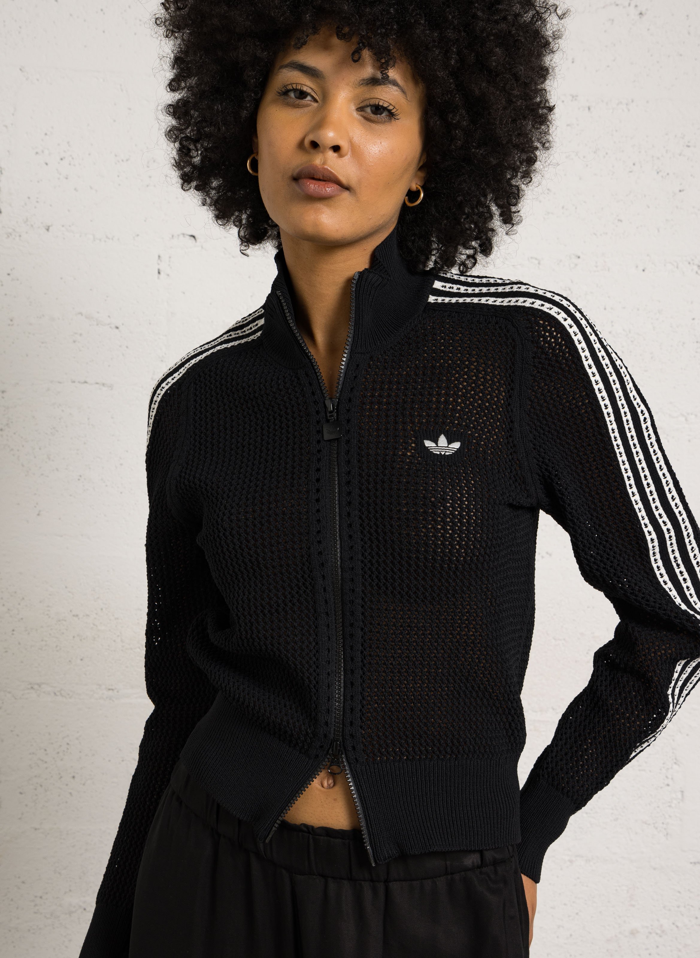 Zip-up high-neck jacket ADIDAS Black