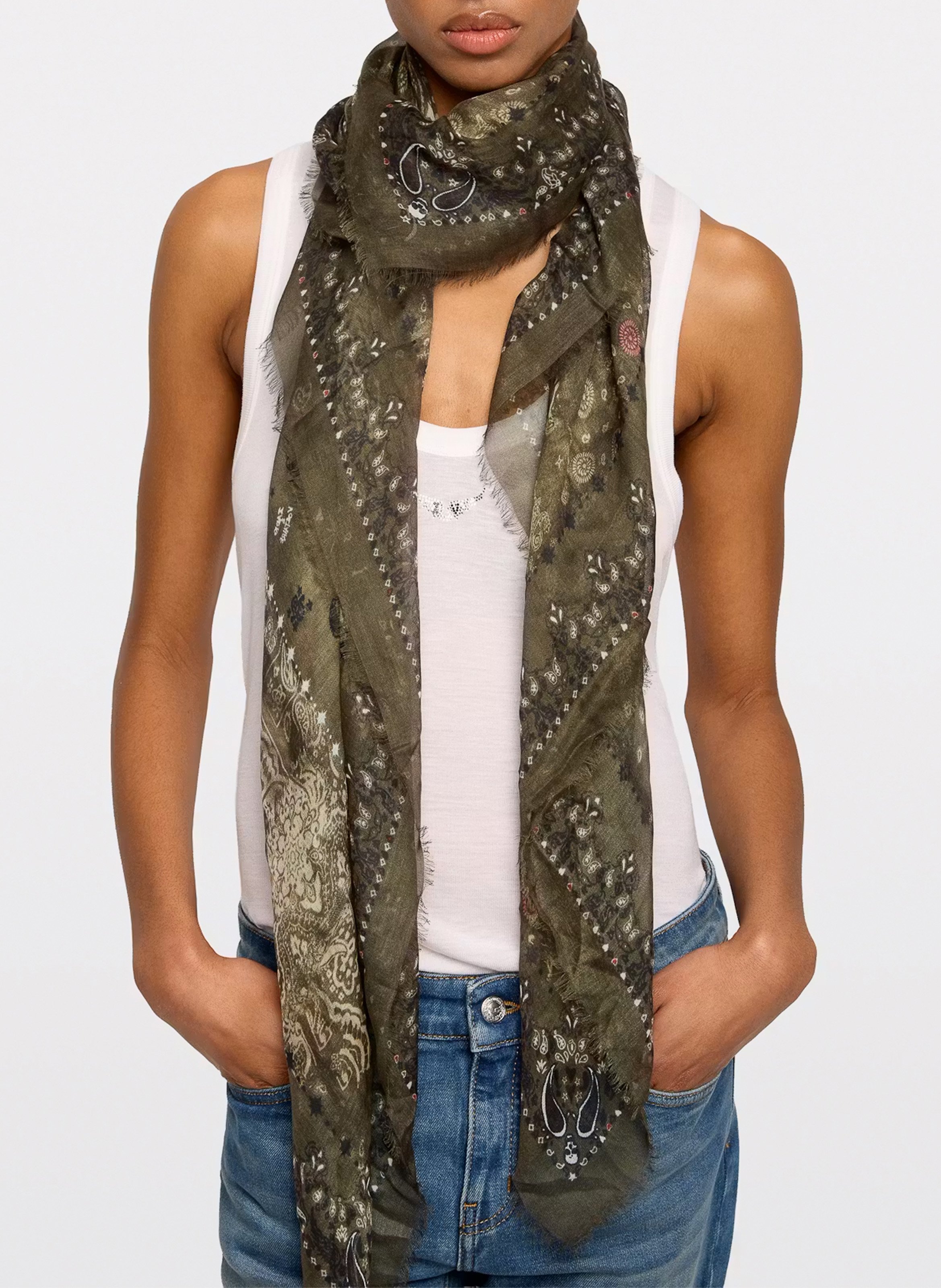 Foulard imprimé bandana ZADIG&VOLTAIRE Vert
