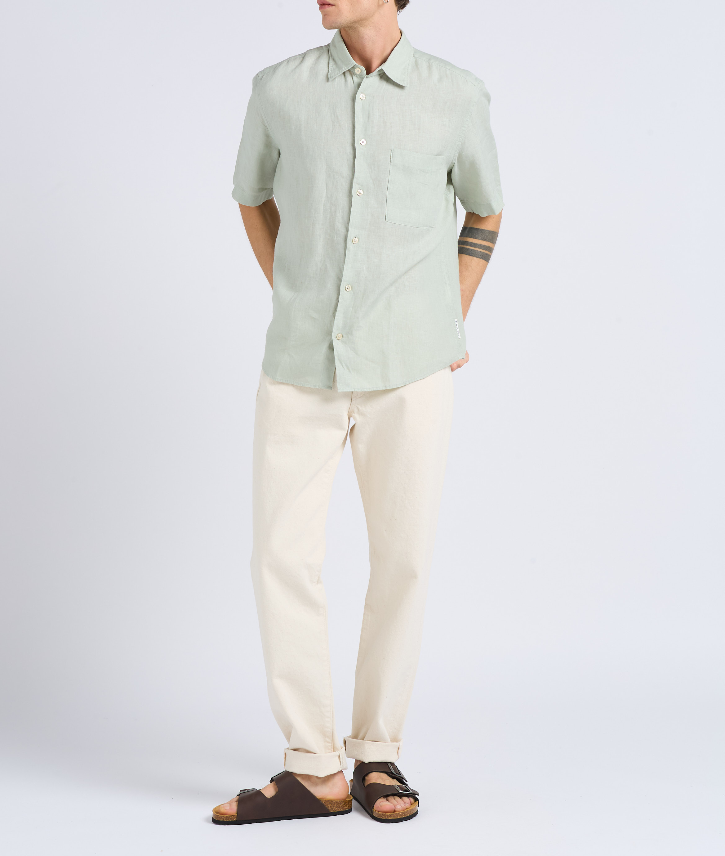 Jean regular-fit tapered en coton aspect tacheté EDWIN Beige