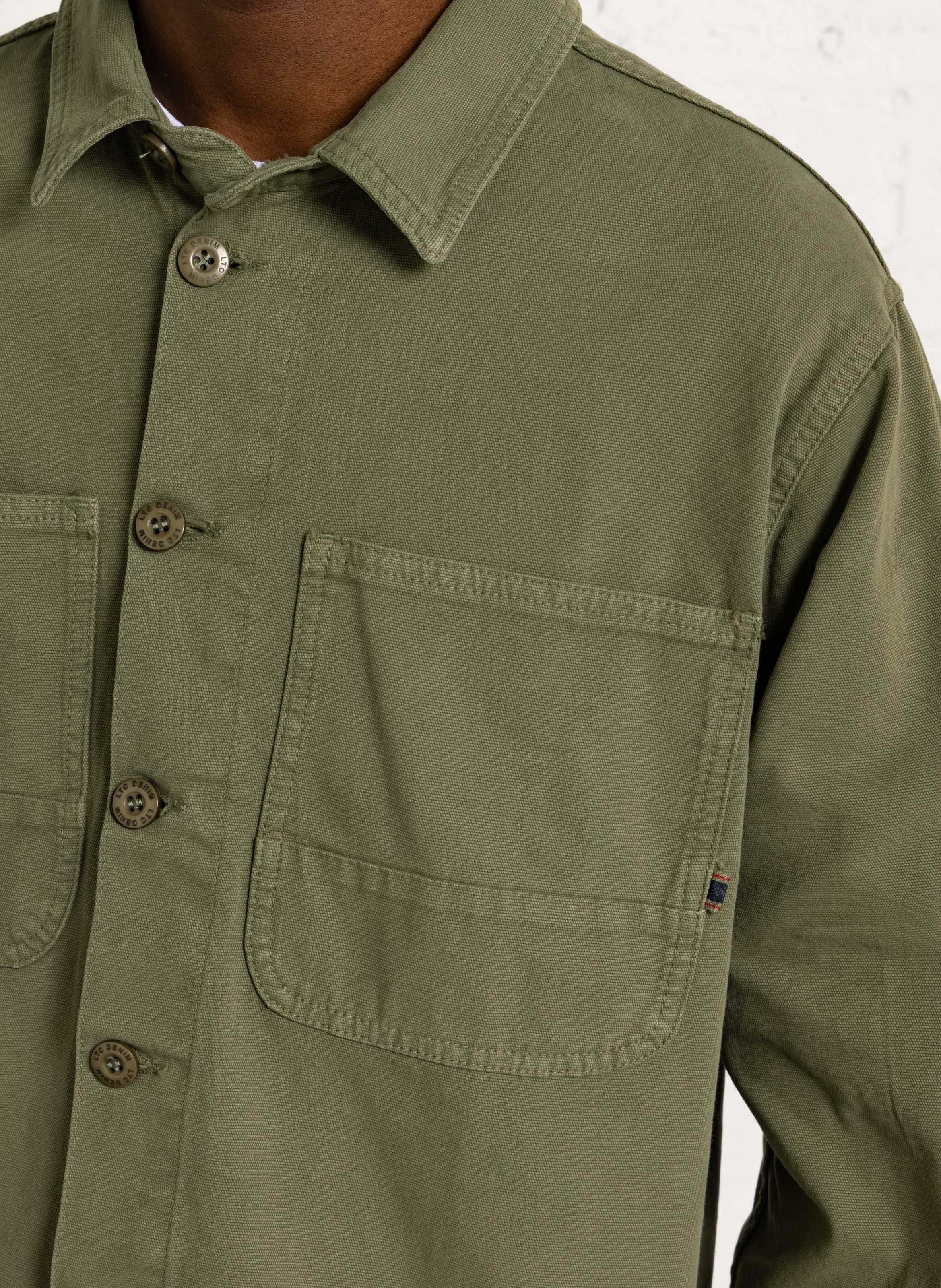 Katoenen jas met klassieke kraag LE TEMPS DES CERISES Groen