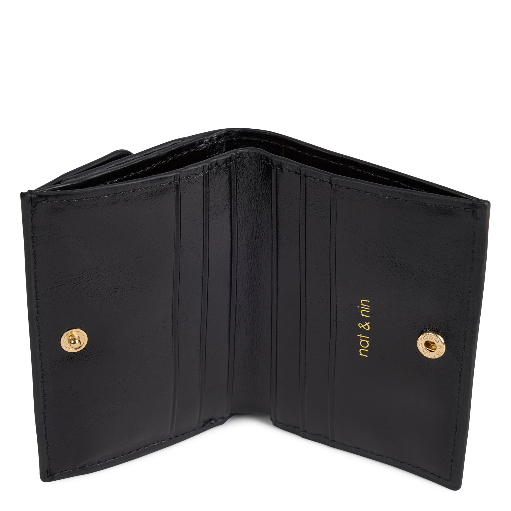 Portefeuille en cuir NAT & NIN Noir