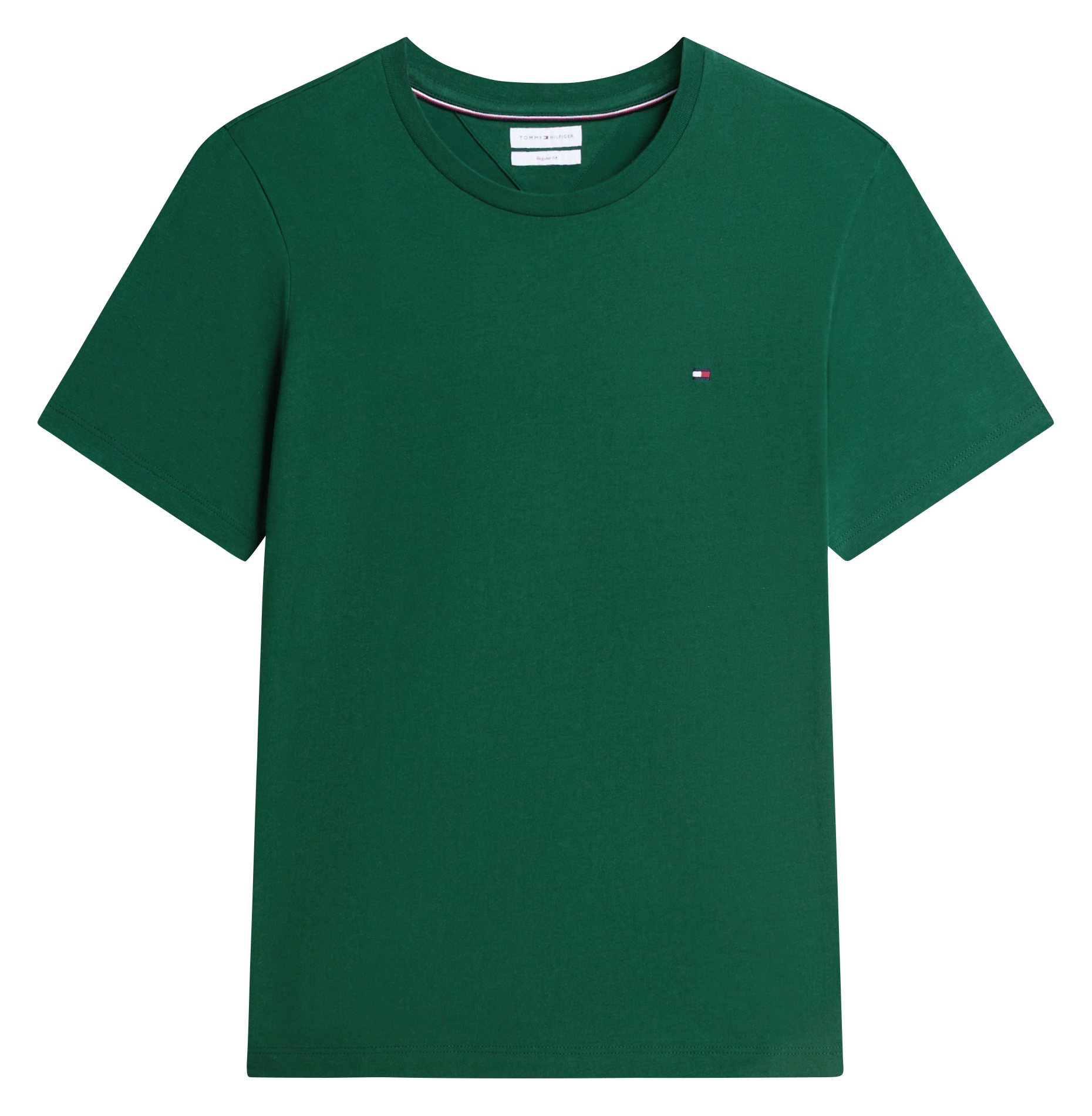 Katoenen T-shirt met ronde hals TOMMY HILFIGER Groen