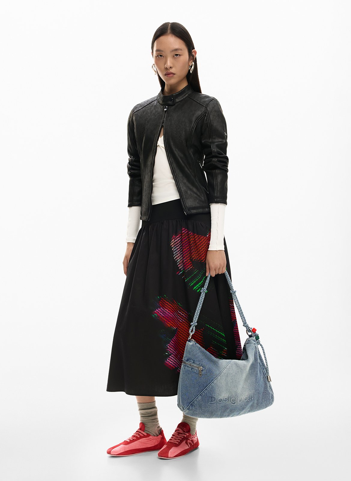 Sac porté épaule en denim DESIGUAL Bleu