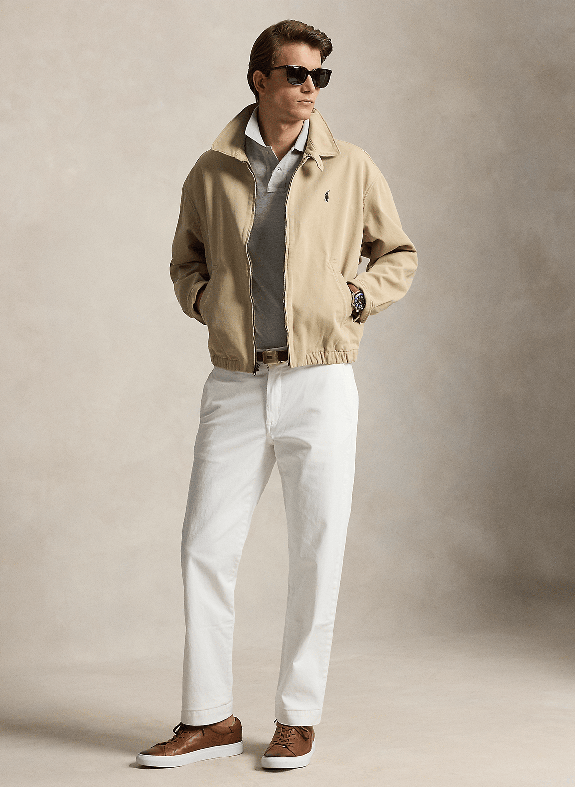 Custom-fit cotton polo shirt POLO RALPH LAUREN Grey