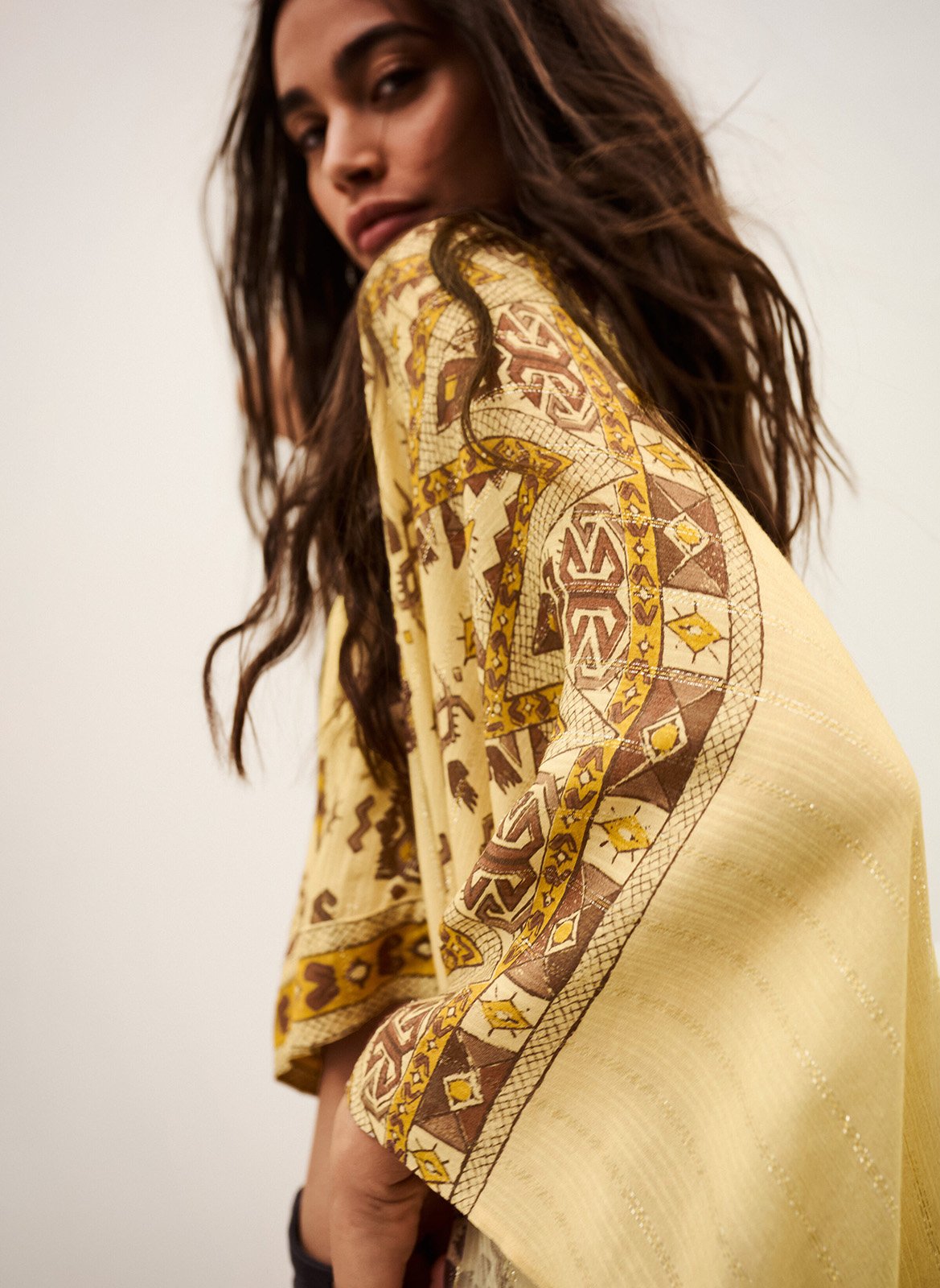 Poncho imprimé col v  BA&SH Jaune