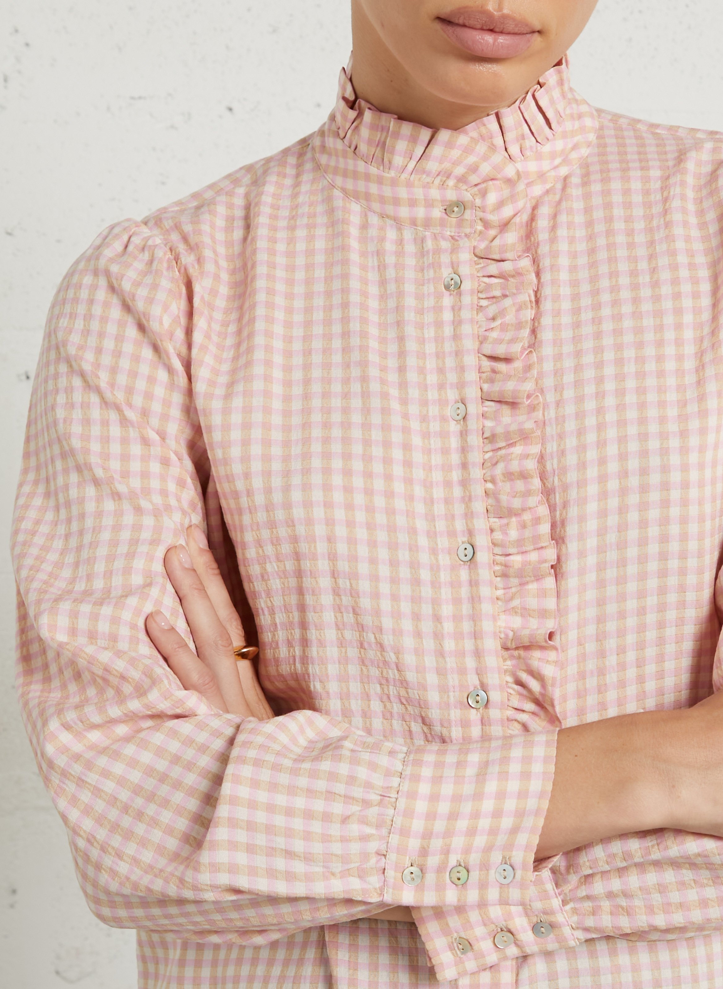 Blouse met Victoriaanse kraag MAISON 123 Roze