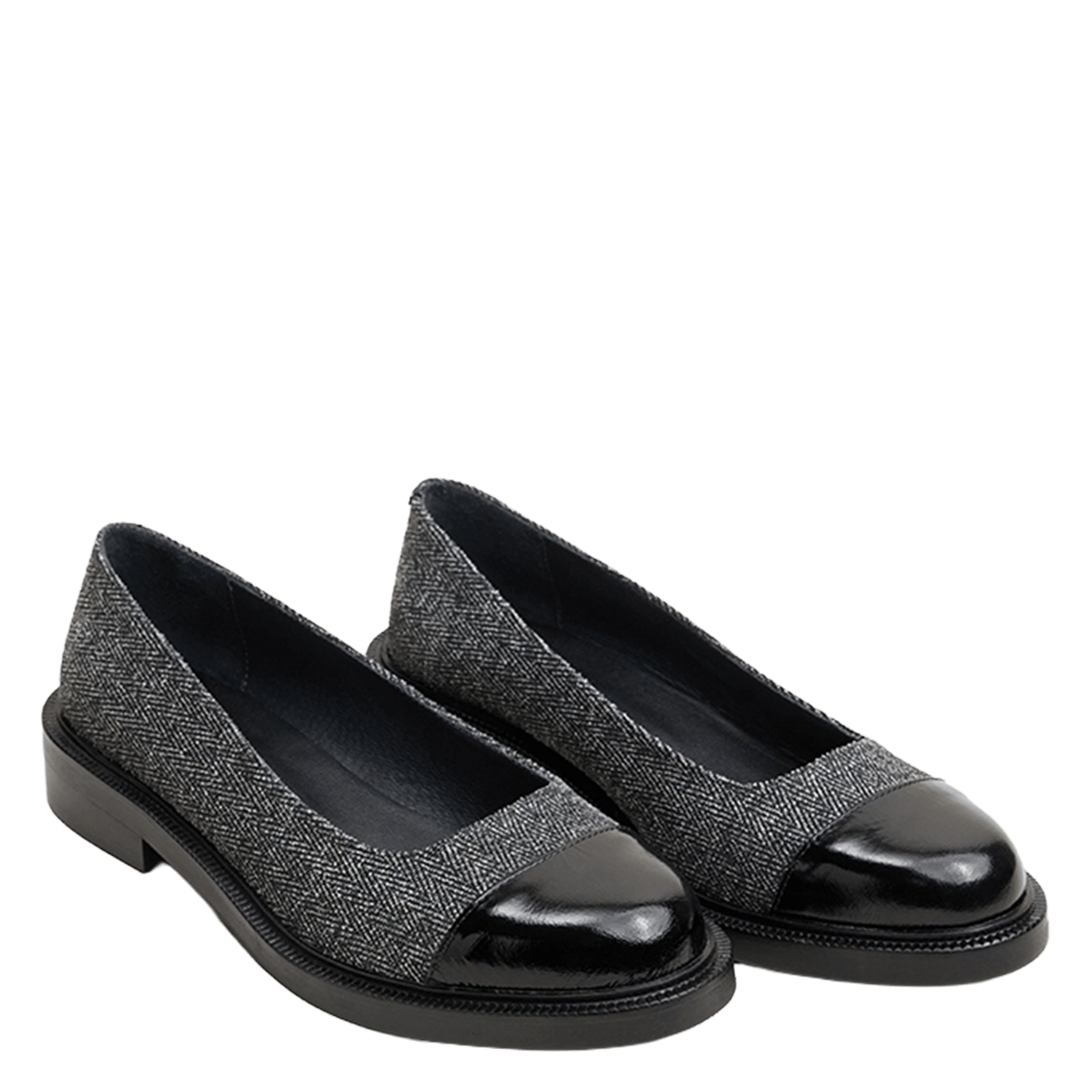 Heeled leather ballet pumps JONAK Grey