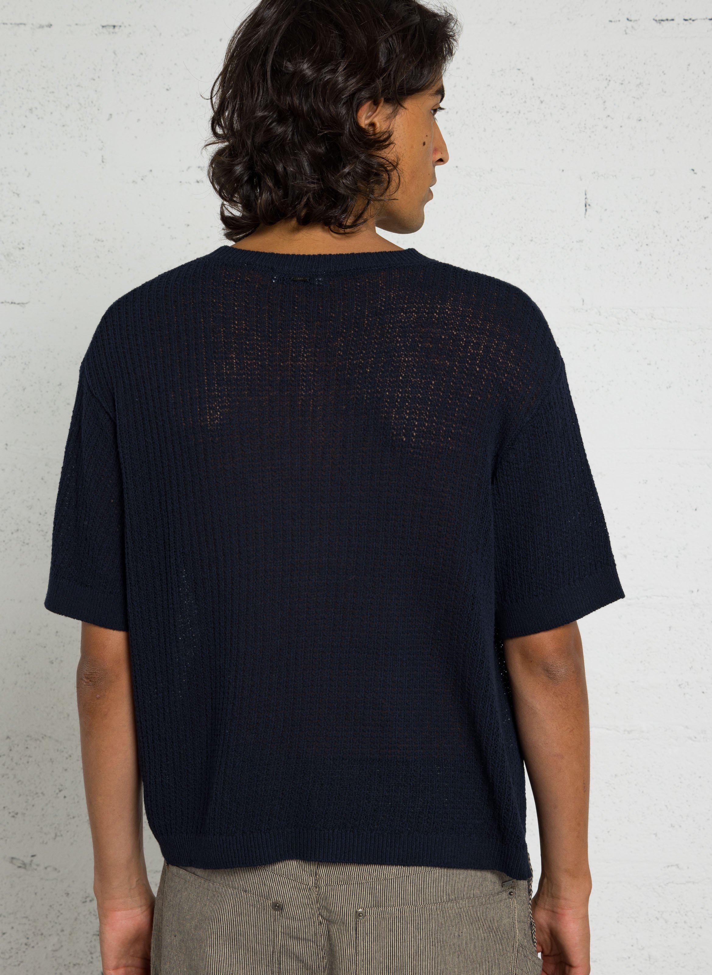 Knitted sweater with short sleeves IKKS Blue