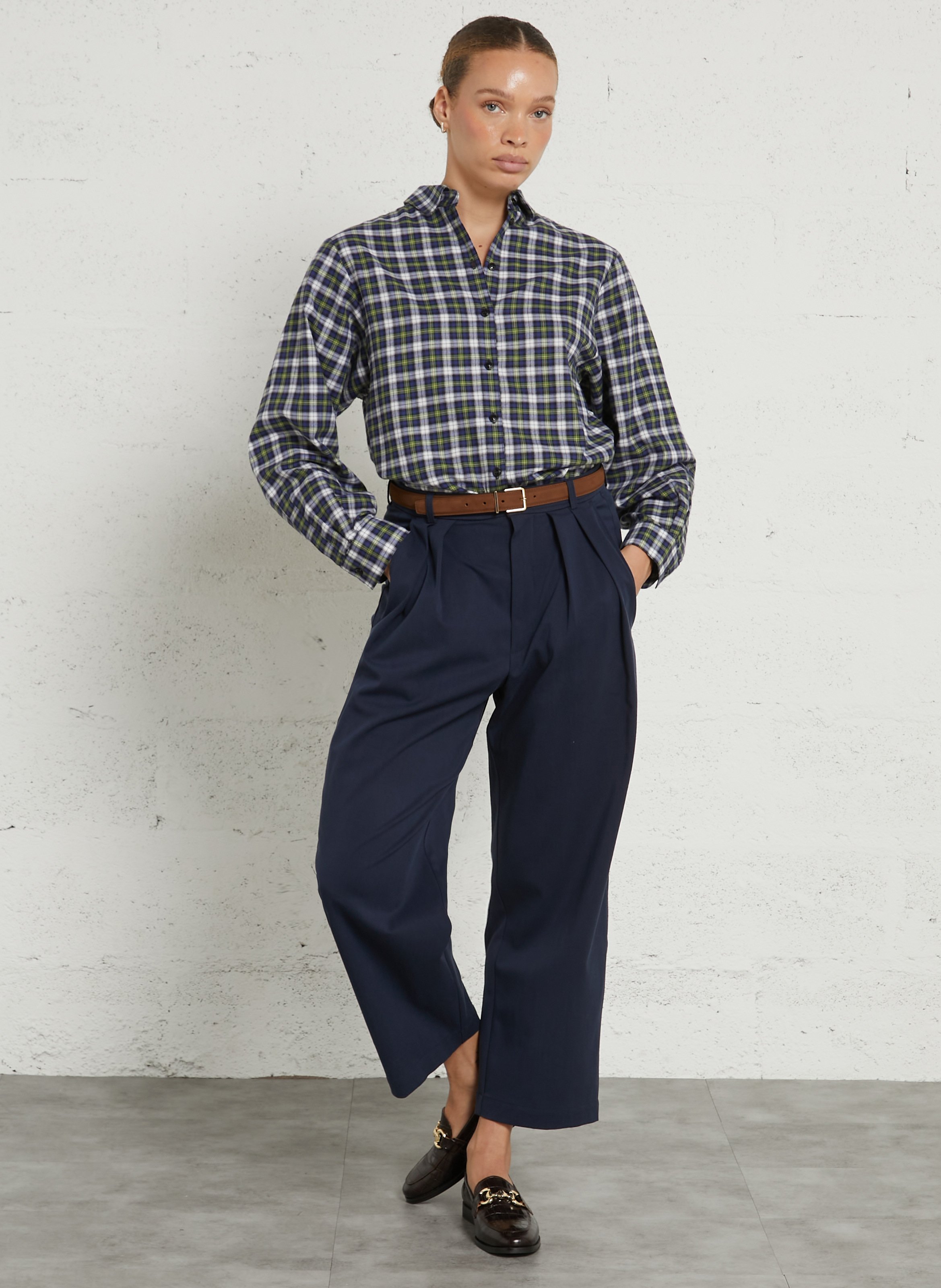 Cotton shirt with classic collar SUZIE WINKLE Blue