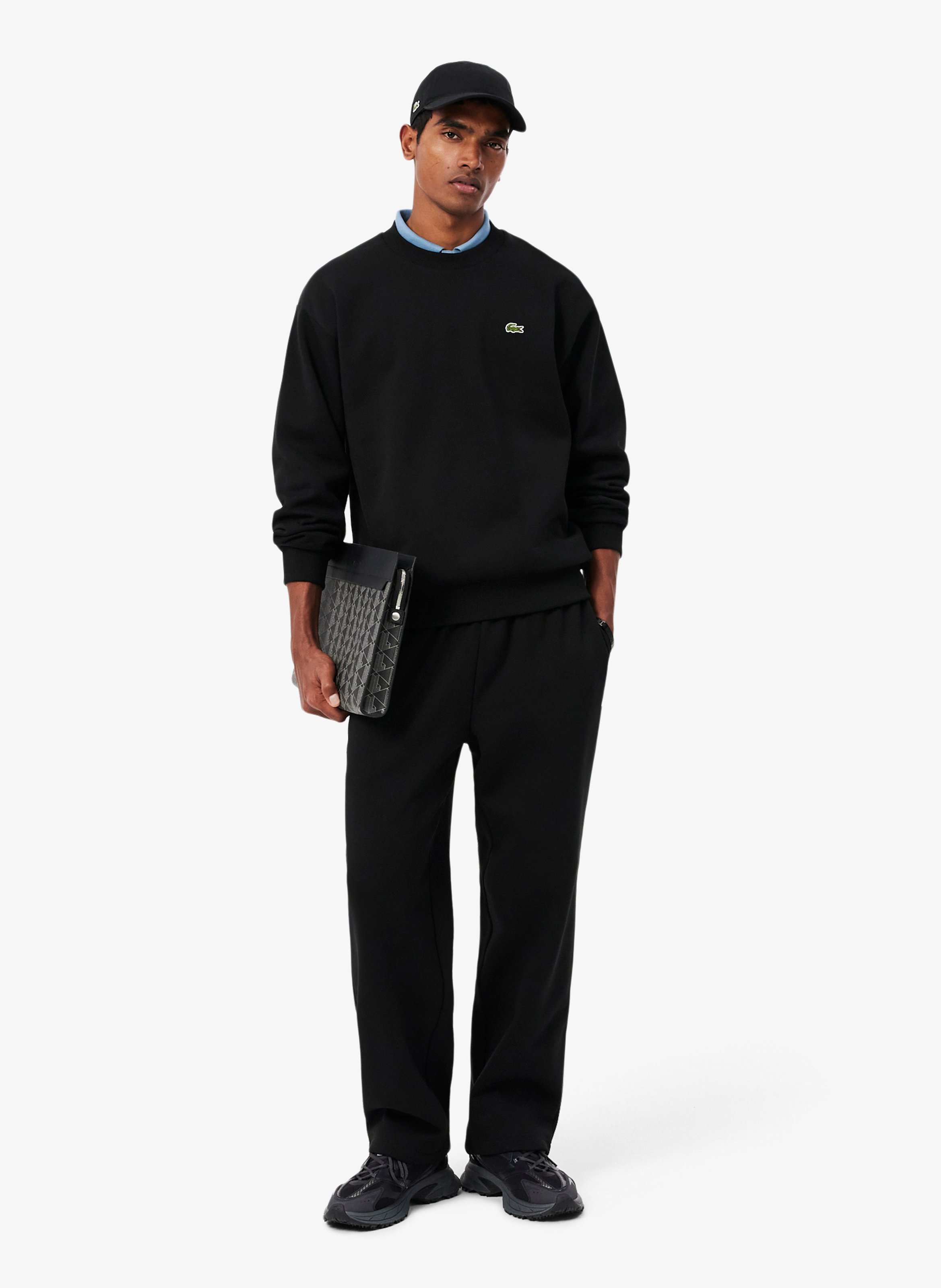 Rundhals-Sweatshirt aus Baumwoll-Mix LACOSTE Schwarz