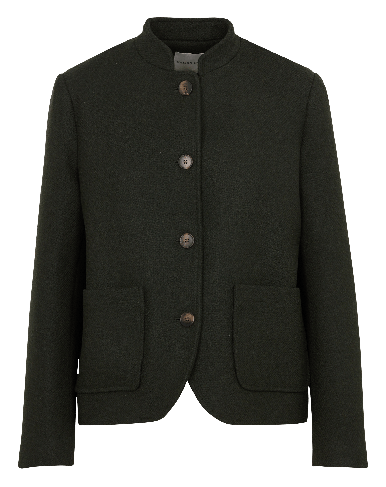 Manteau droit en laine mélangée MAISON HOTEL Vert