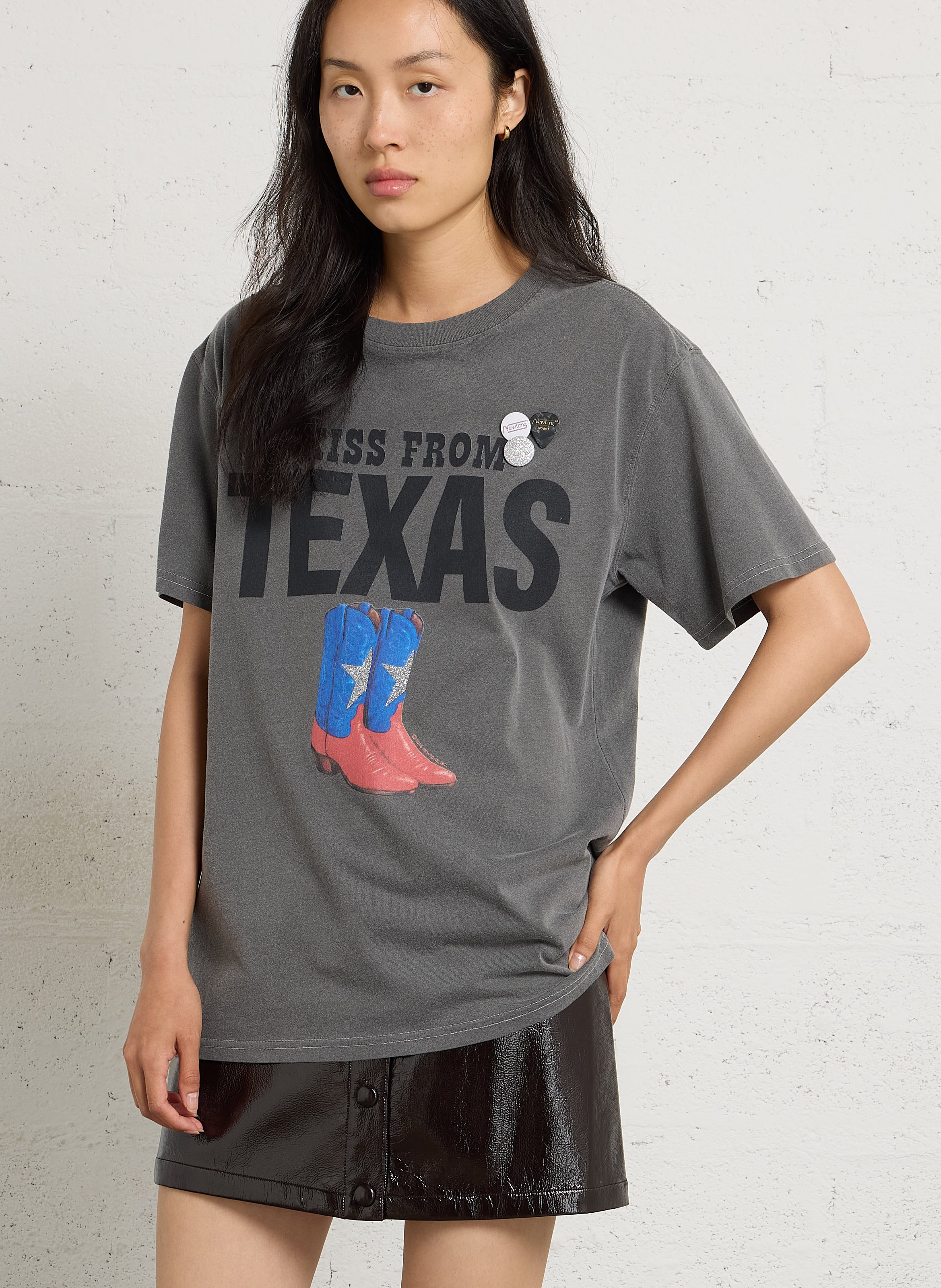 Tee-shirt imprimé en coton NEWTONE Gris