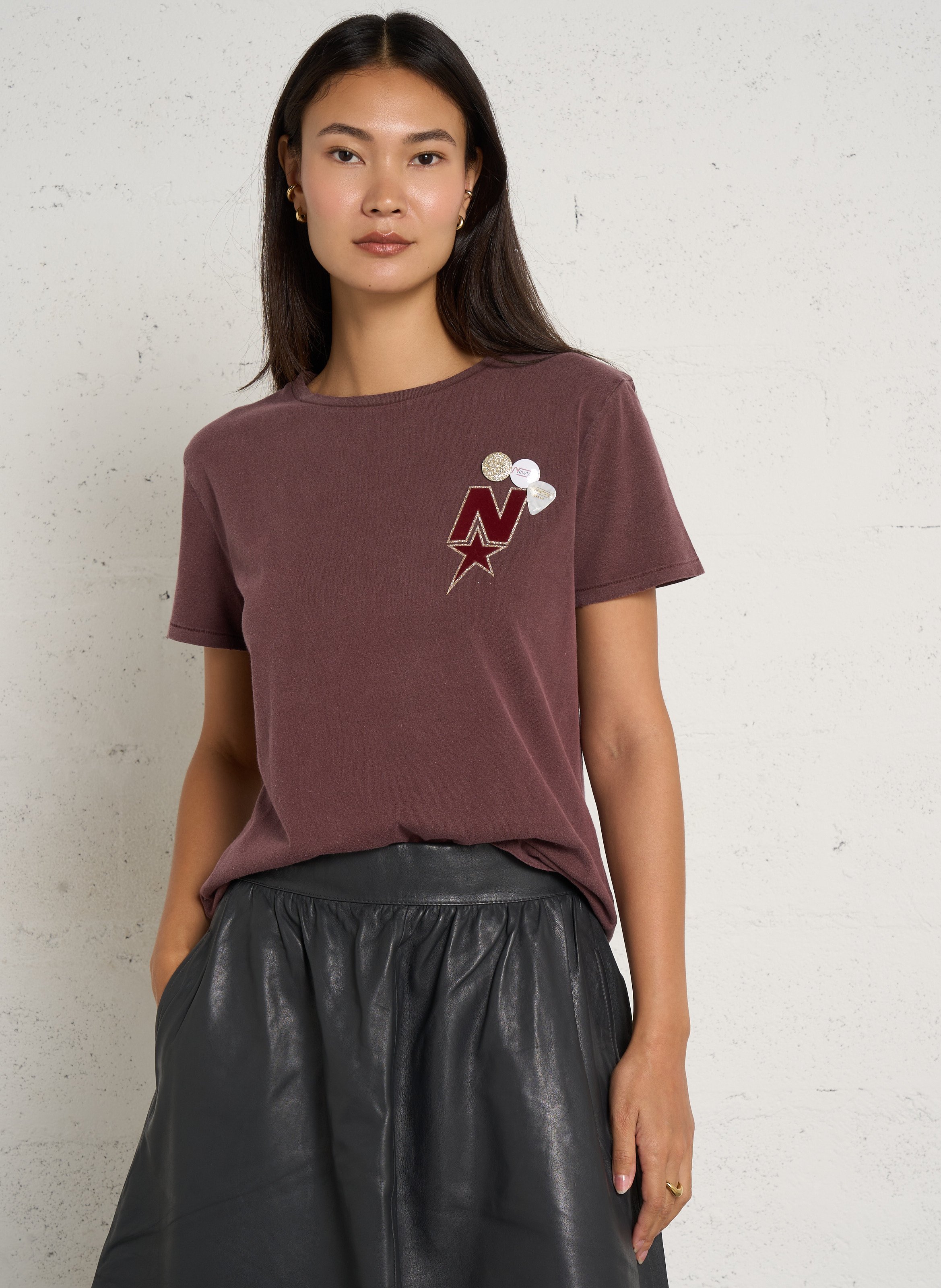 T-shirt met motief van katoen NEWTONE
