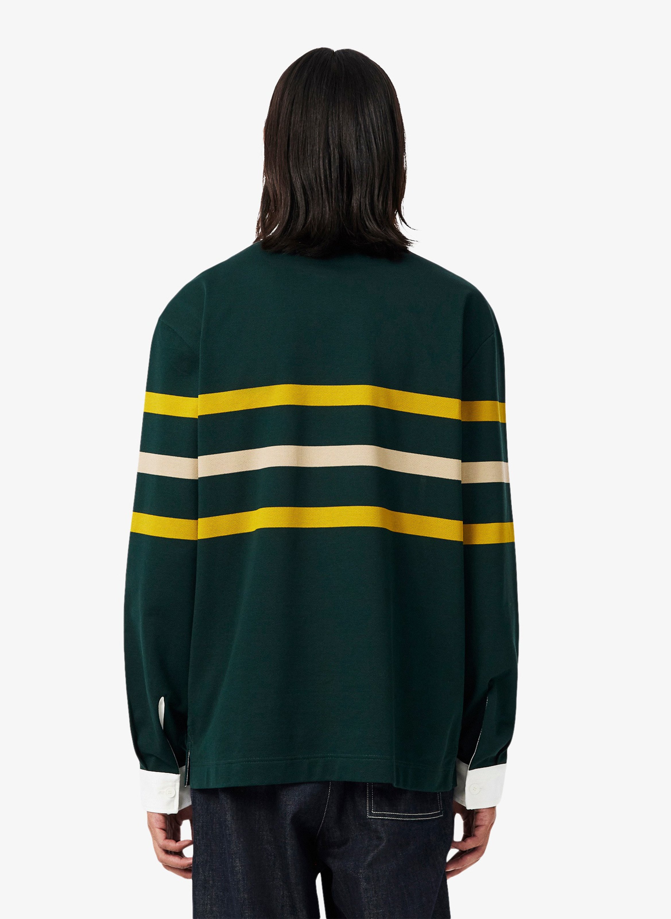Ruime polo met strepen LACOSTE Groen