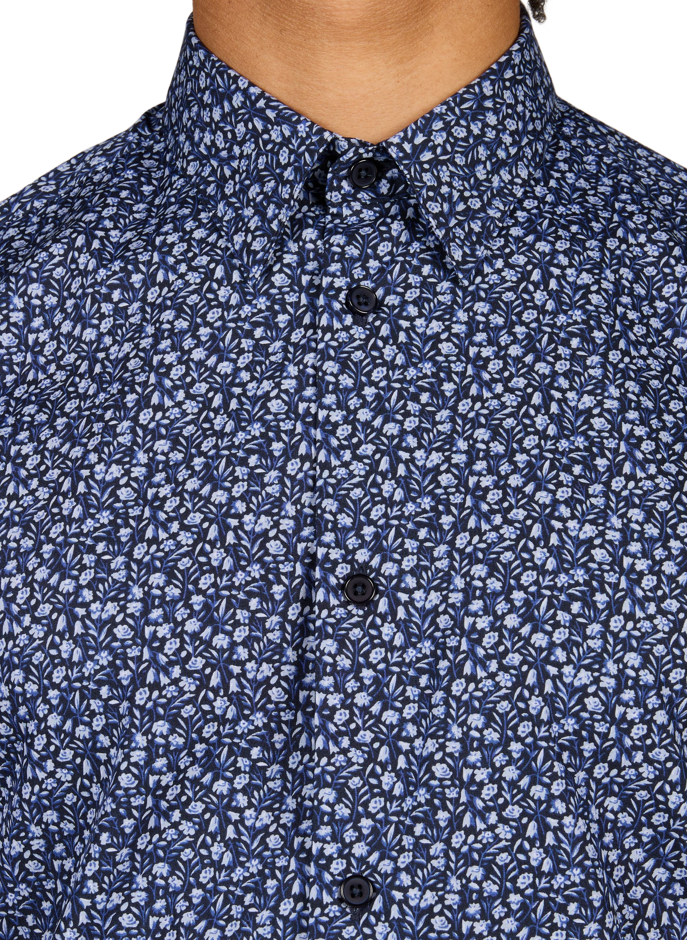 Slim-fit cotton iFleur-s shirt AU PRINTEMPS PARIS Blue