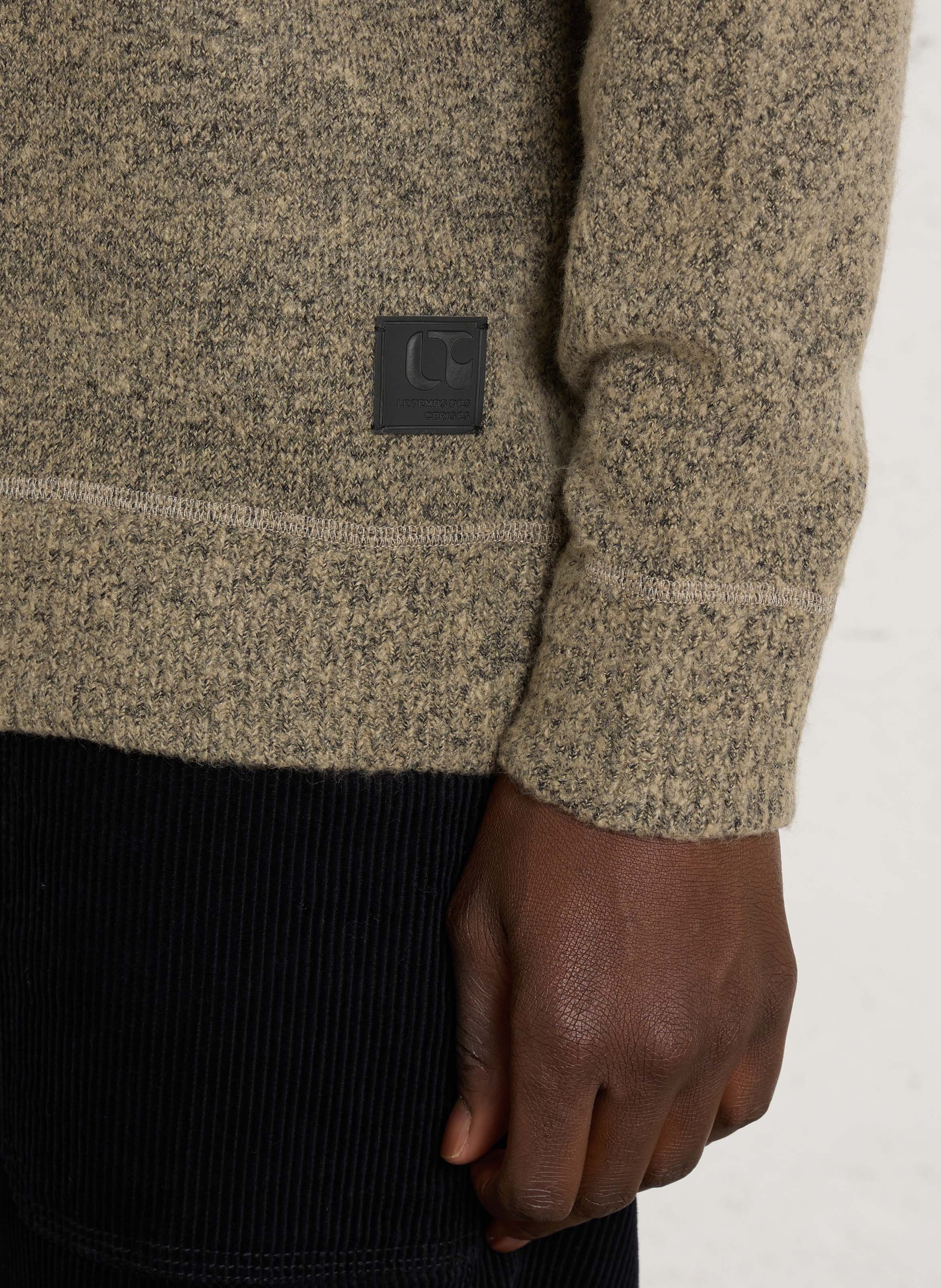 Crew-neck knit sweater LE TEMPS DES CERISES Green