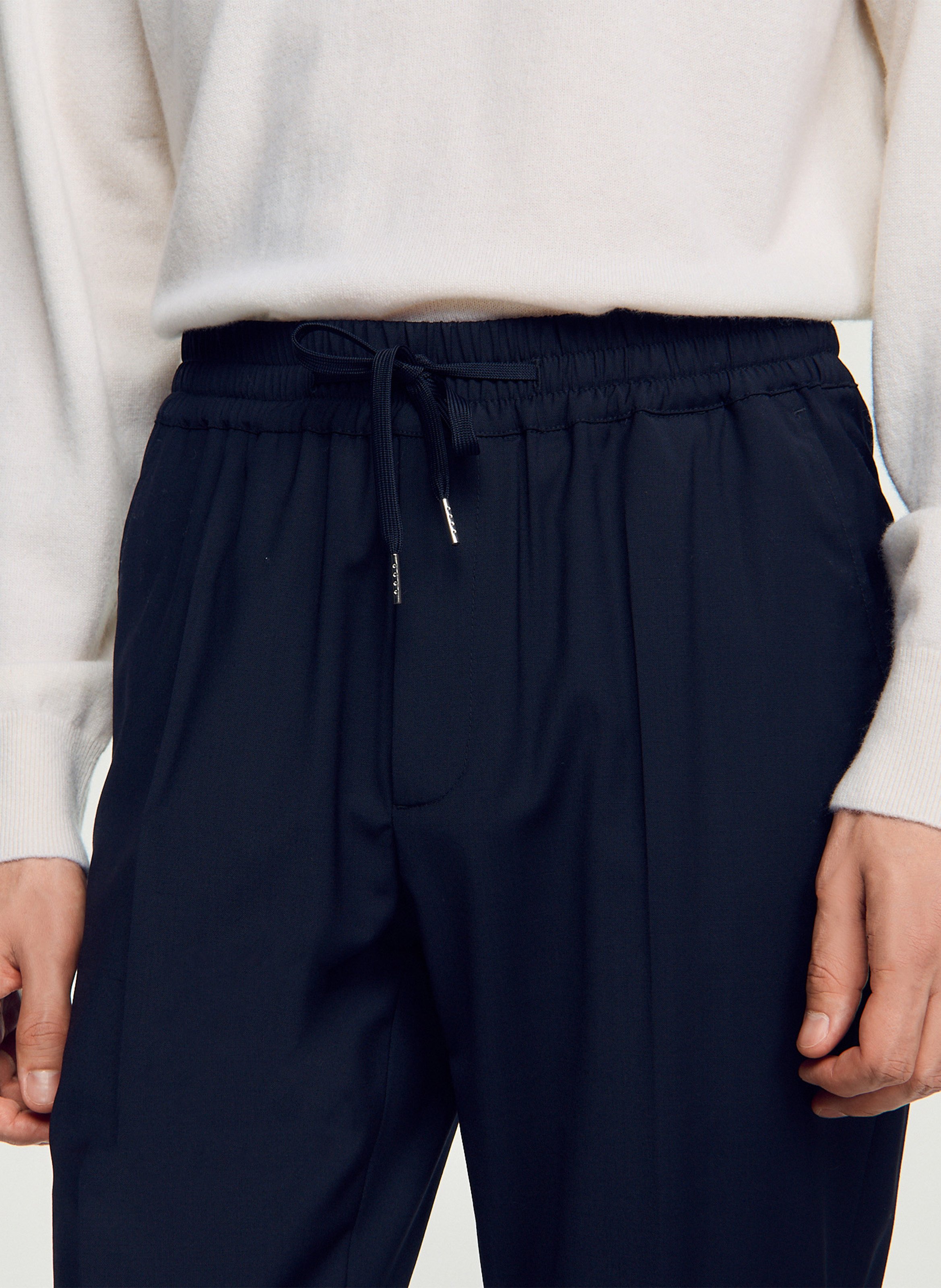 Pantalon droit élastiqué SANDRO Bleu