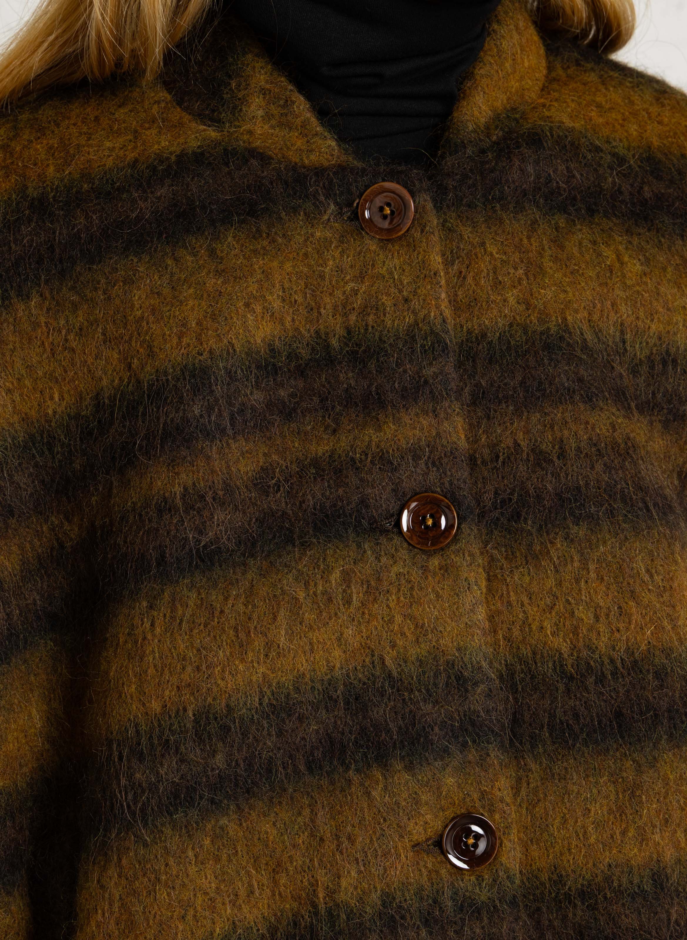 Short teddy collar jacket TINSELS Brown
