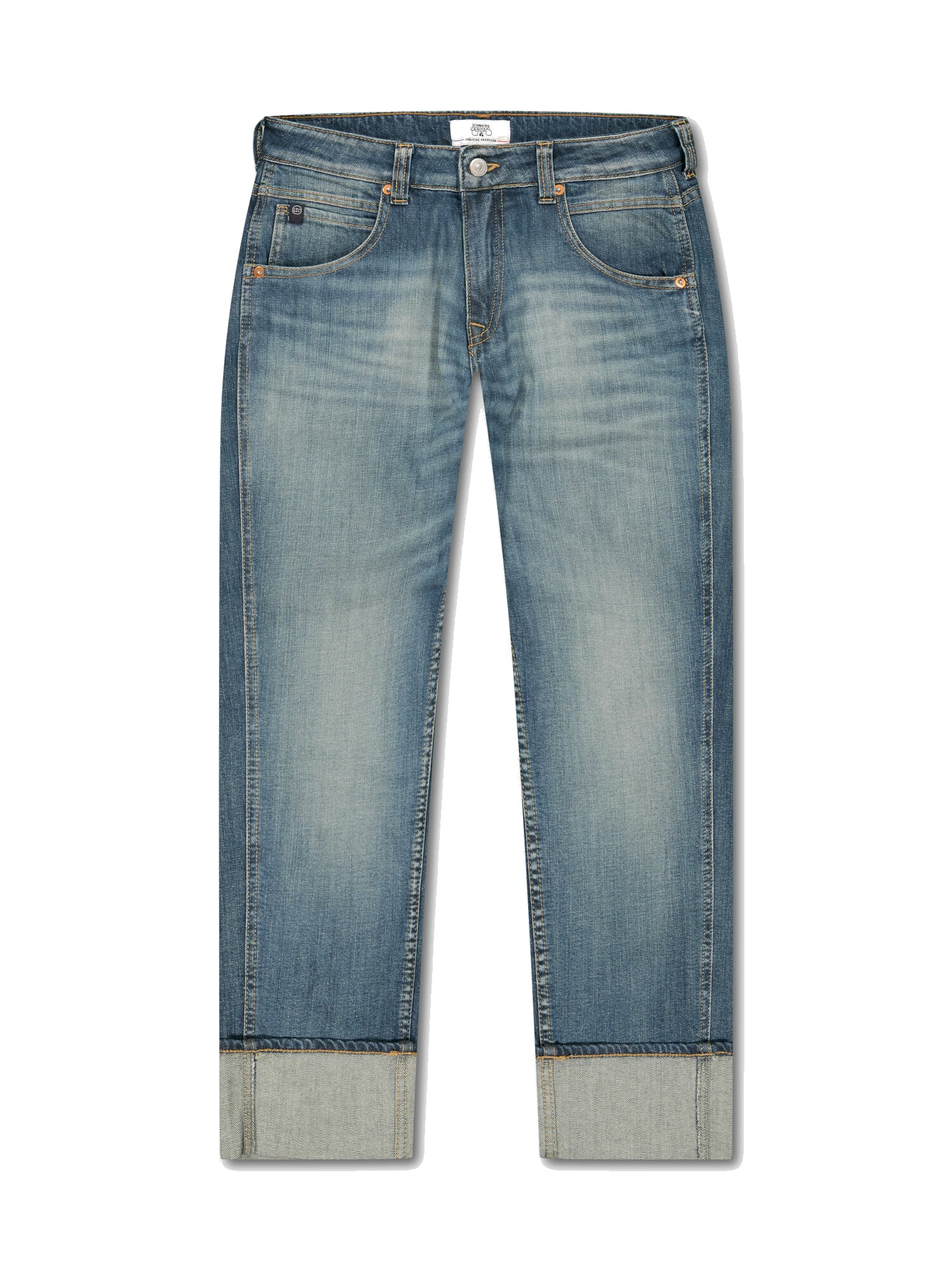 High-waisted loose-fit zip jeans LE TEMPS DES CERISES Blue