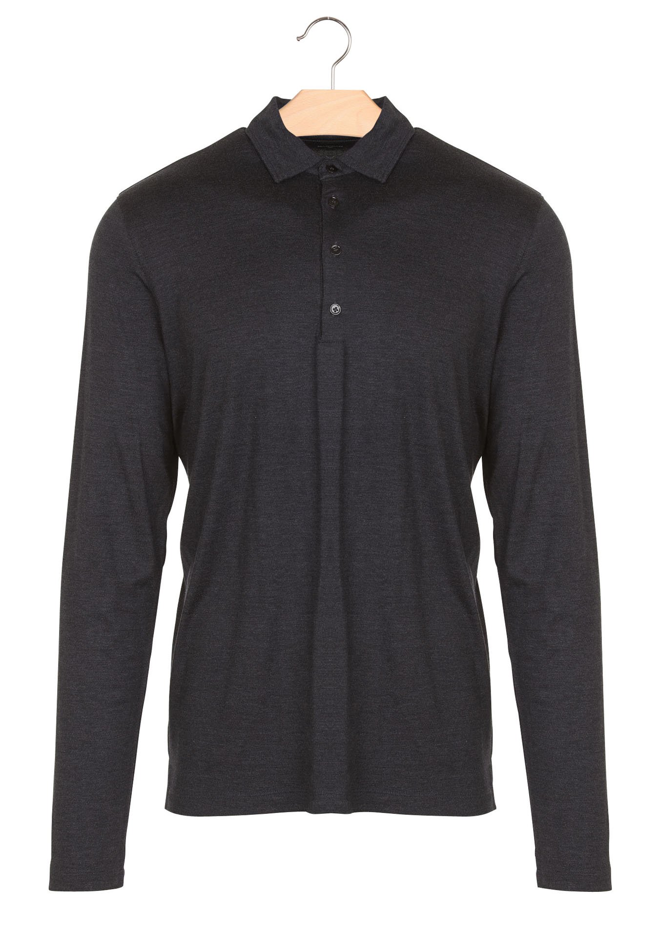 Long-sleeved jersey polo shirt MAJESTIC FILATURES Grey