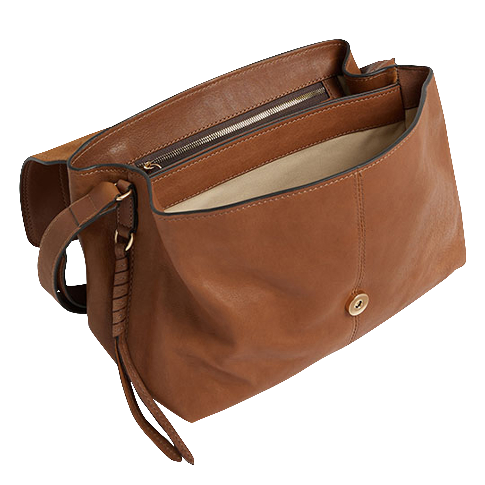 Sac bandoulière en cuir souple  Marron