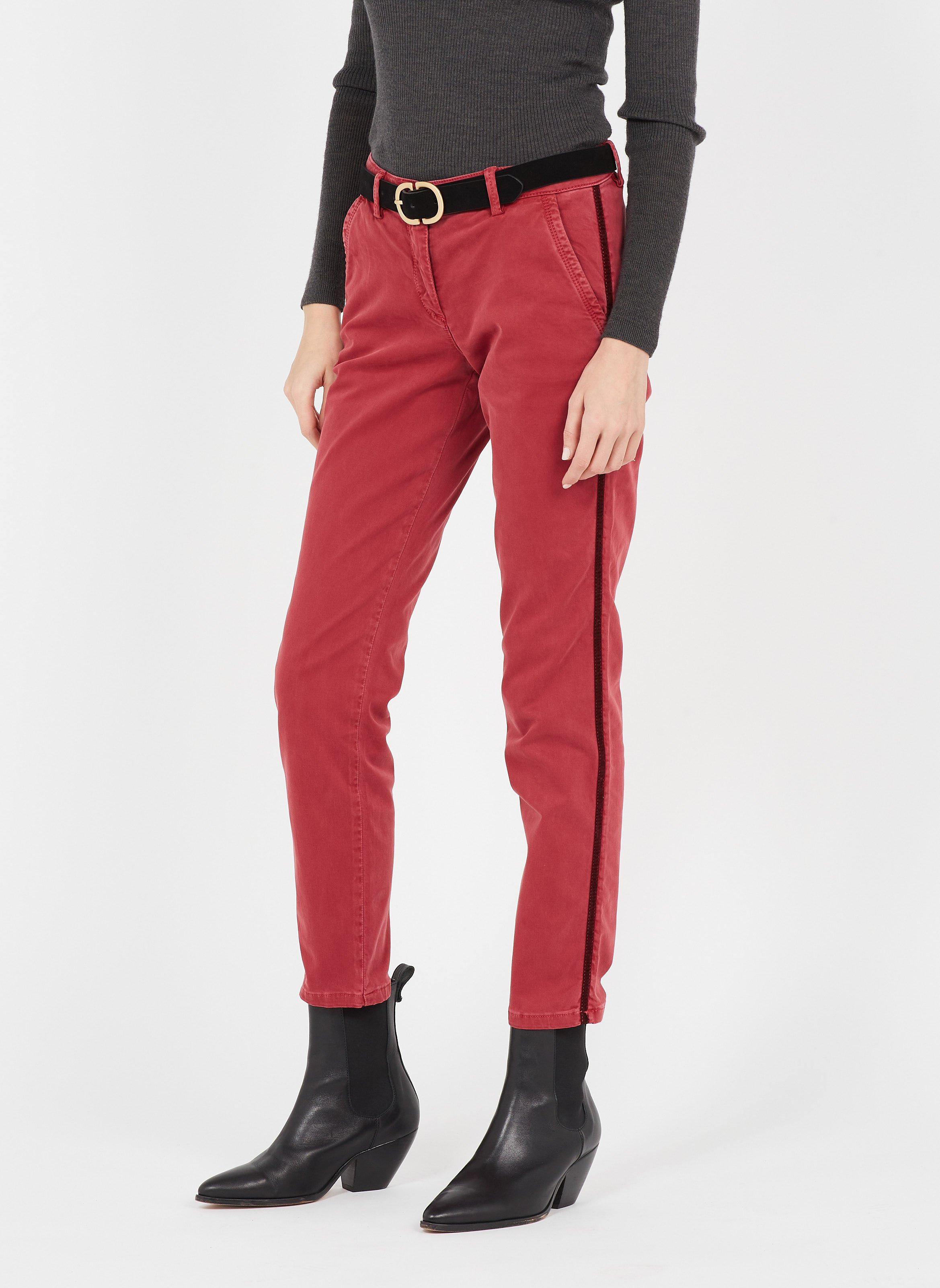 Leather belt with buckle PIECES Black