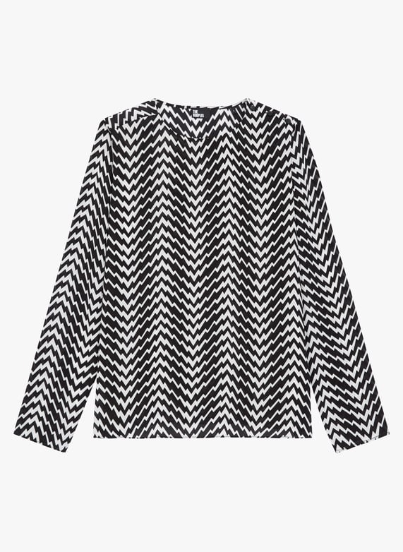 Bedrucktes top aus viskose Black white The kooples Damen Place