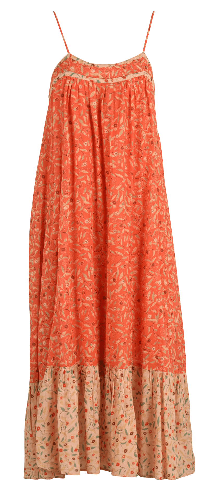 Robe longue en coton OrangeSWILDENS