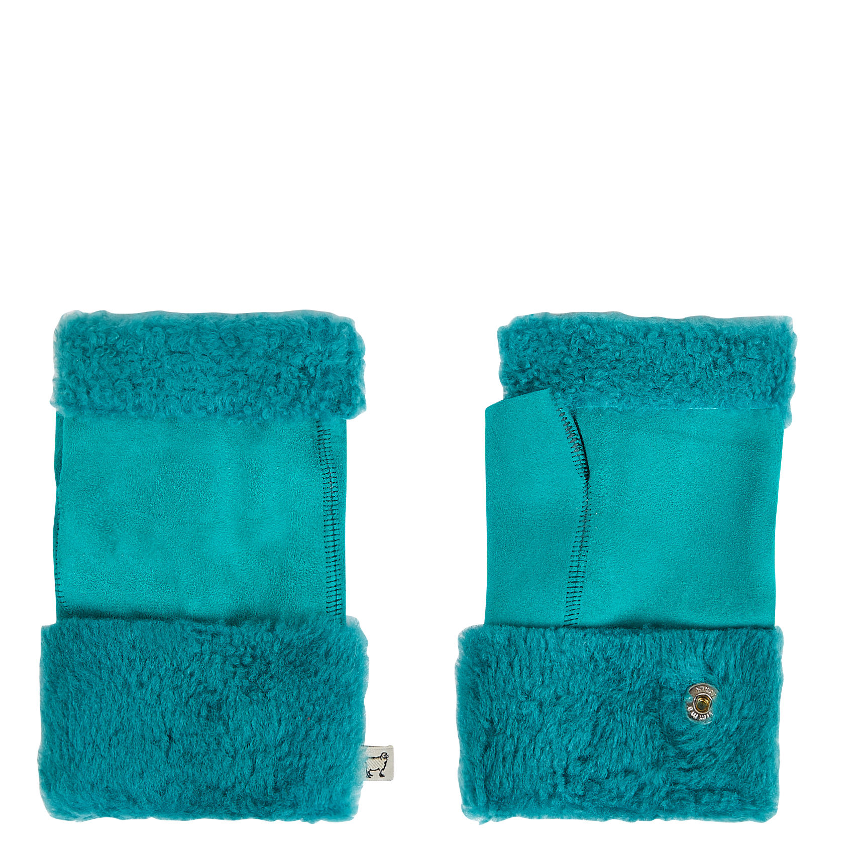 Sheepskin fingerless gloves TOASTIES Green