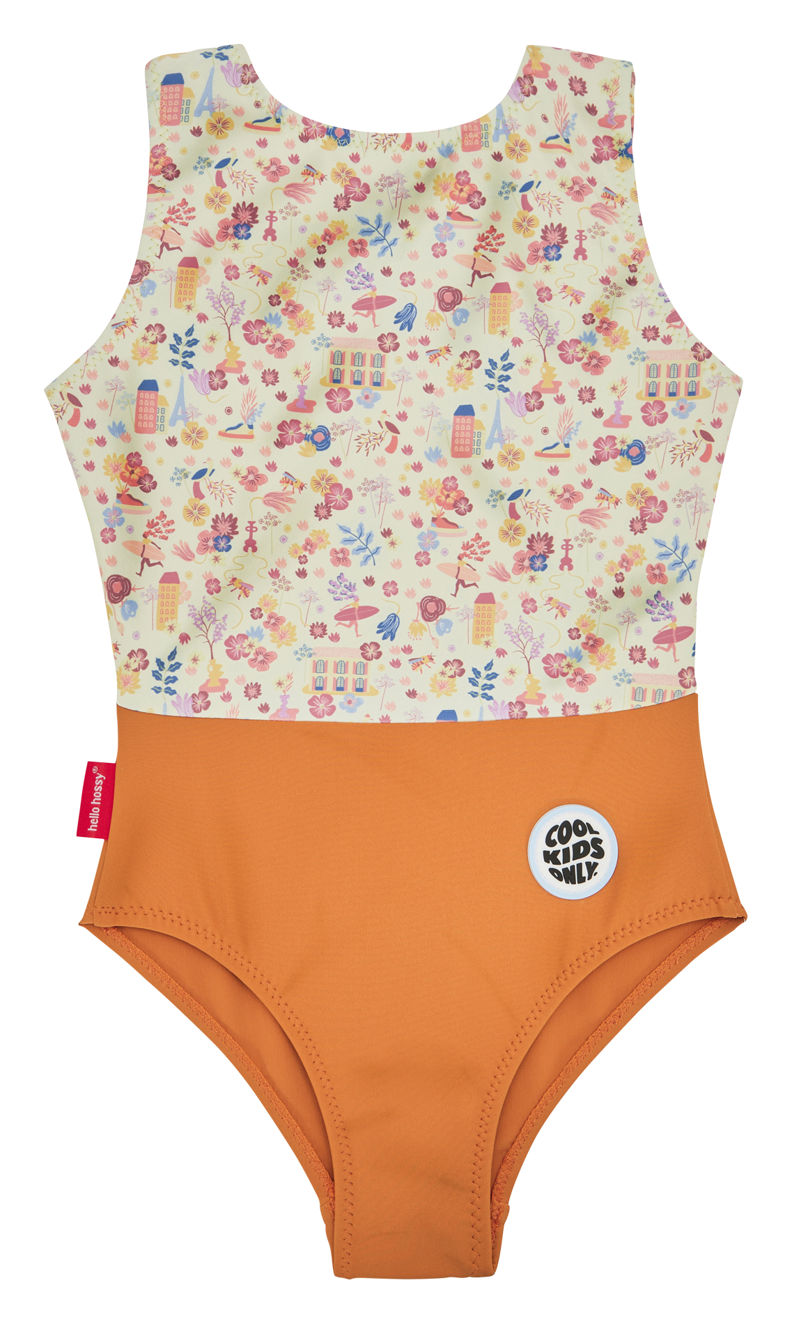 Printed one-piece swimsuit HELLO HOSSY Orange