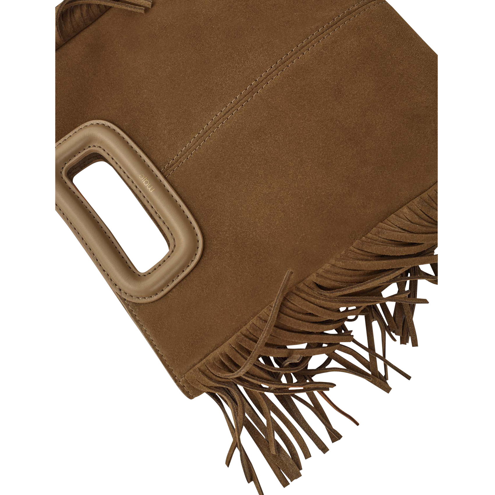 Sac bandoulière à studs en cuir  MAJE Marron