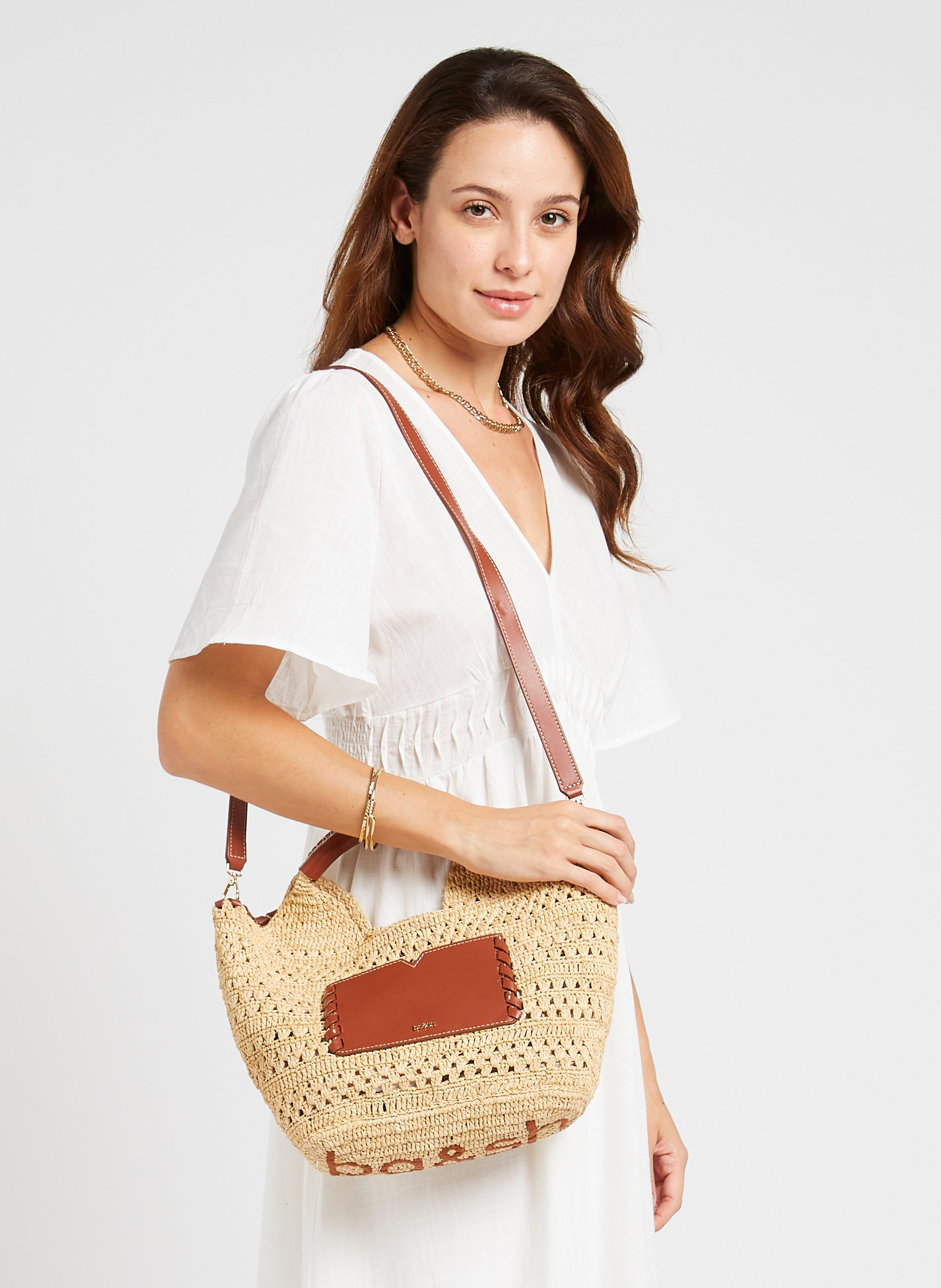 Sac cabas en raphia  BA&SH Marron