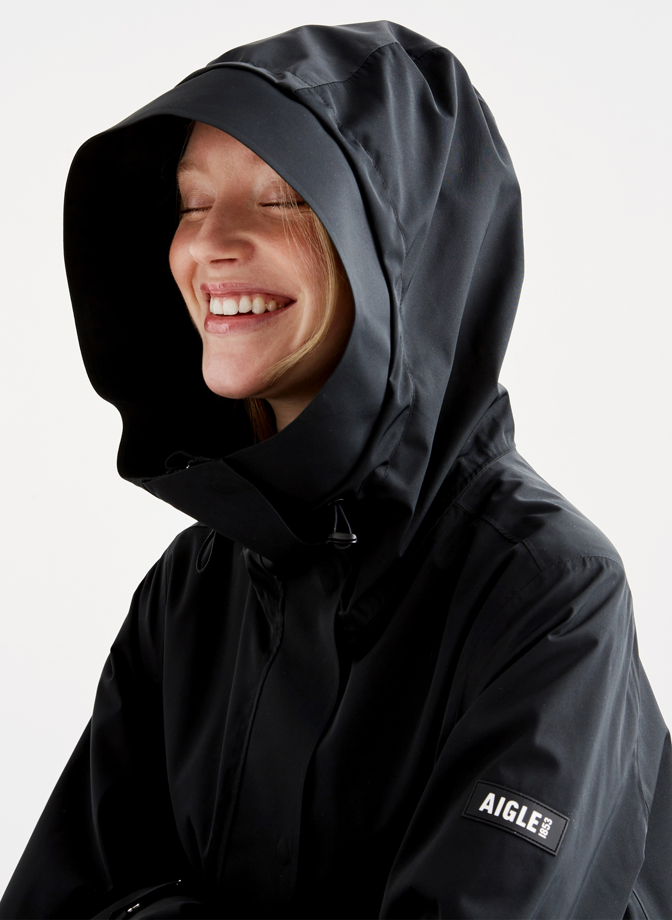 Parka imperméable col montant AIGLE Noir