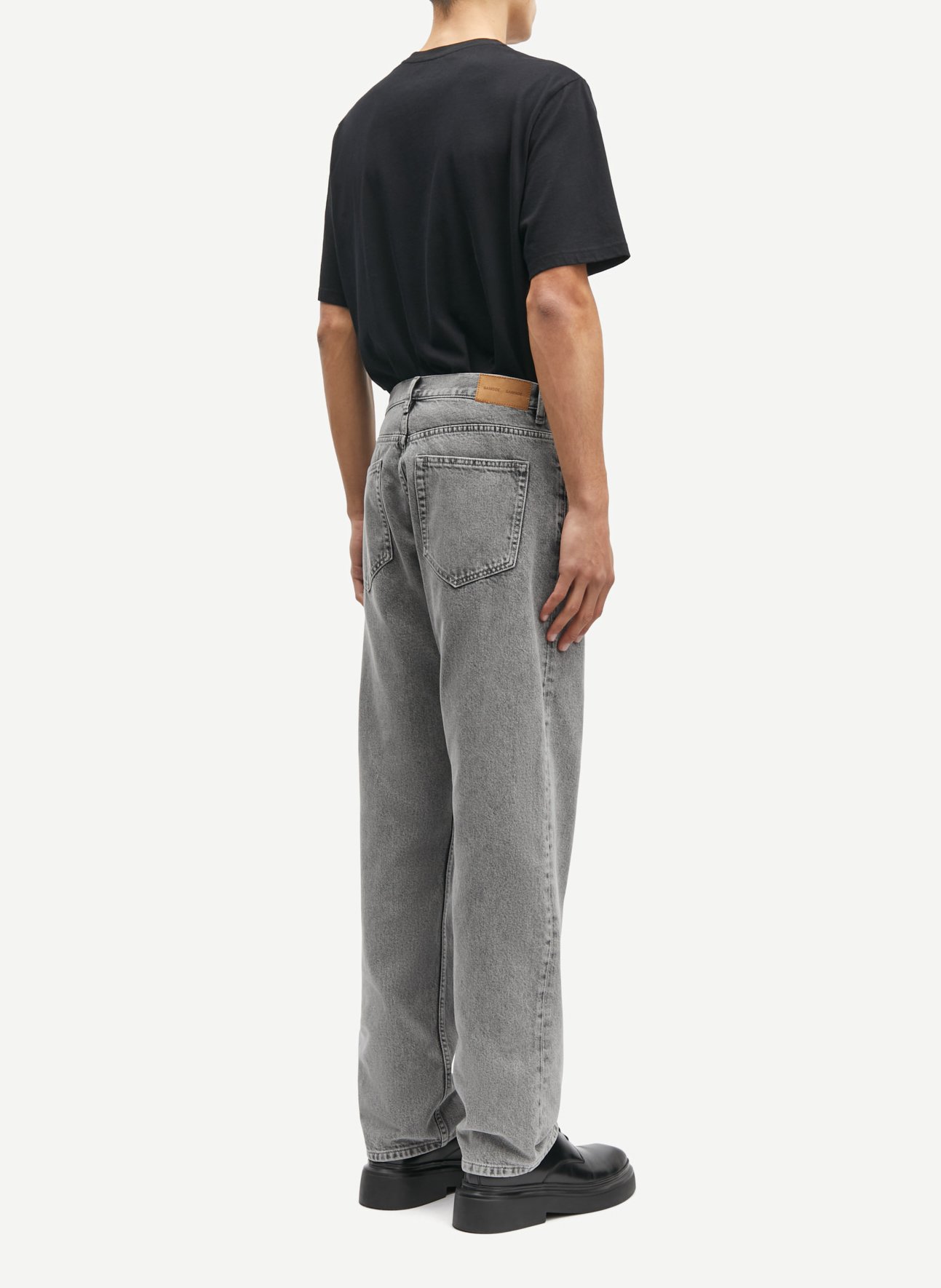 Jean droit en coton biologique SAMSOE SAMSOE Gris