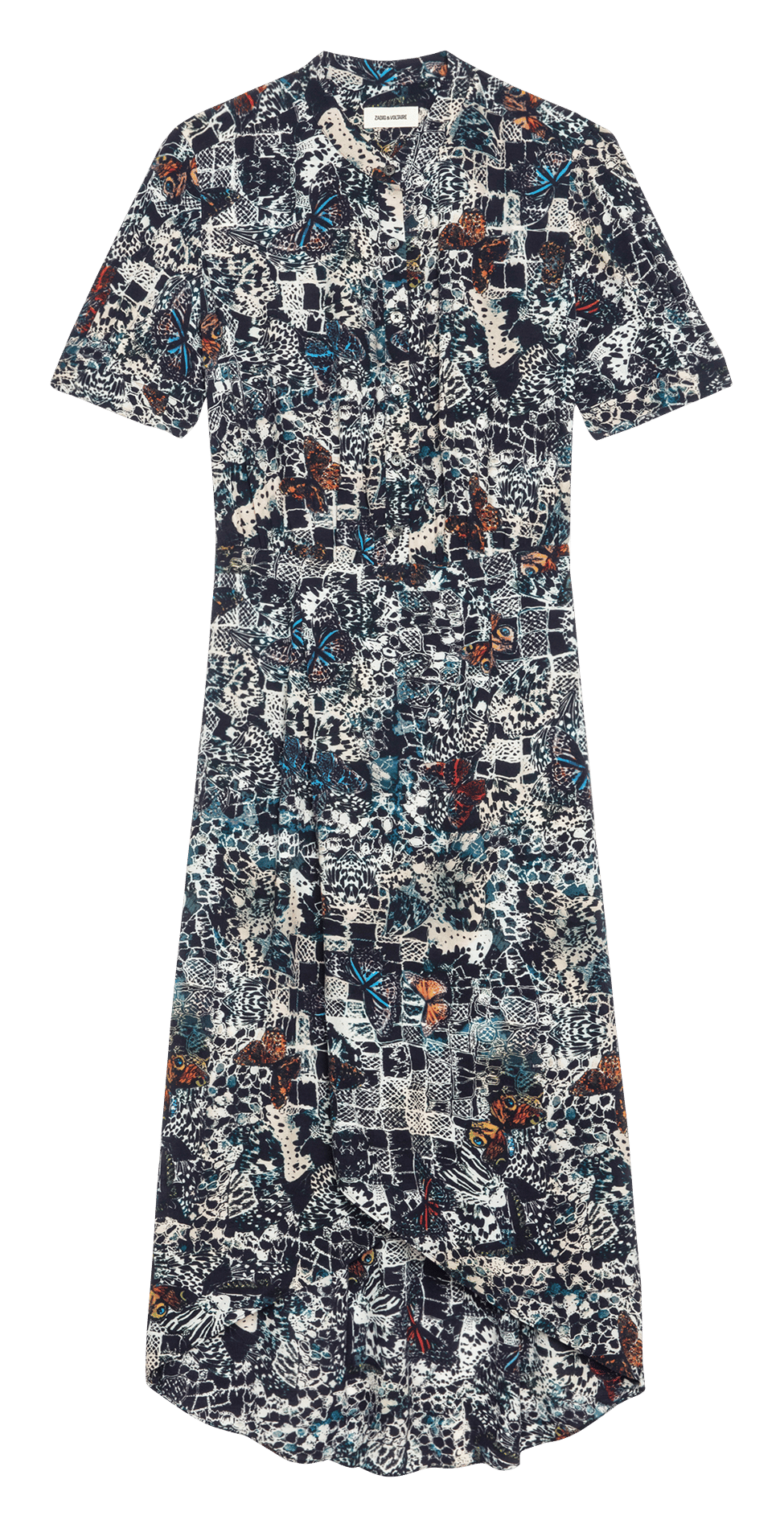 Robe midi imprimée à manches courtes ZADIG&VOLTAIRE Bleu