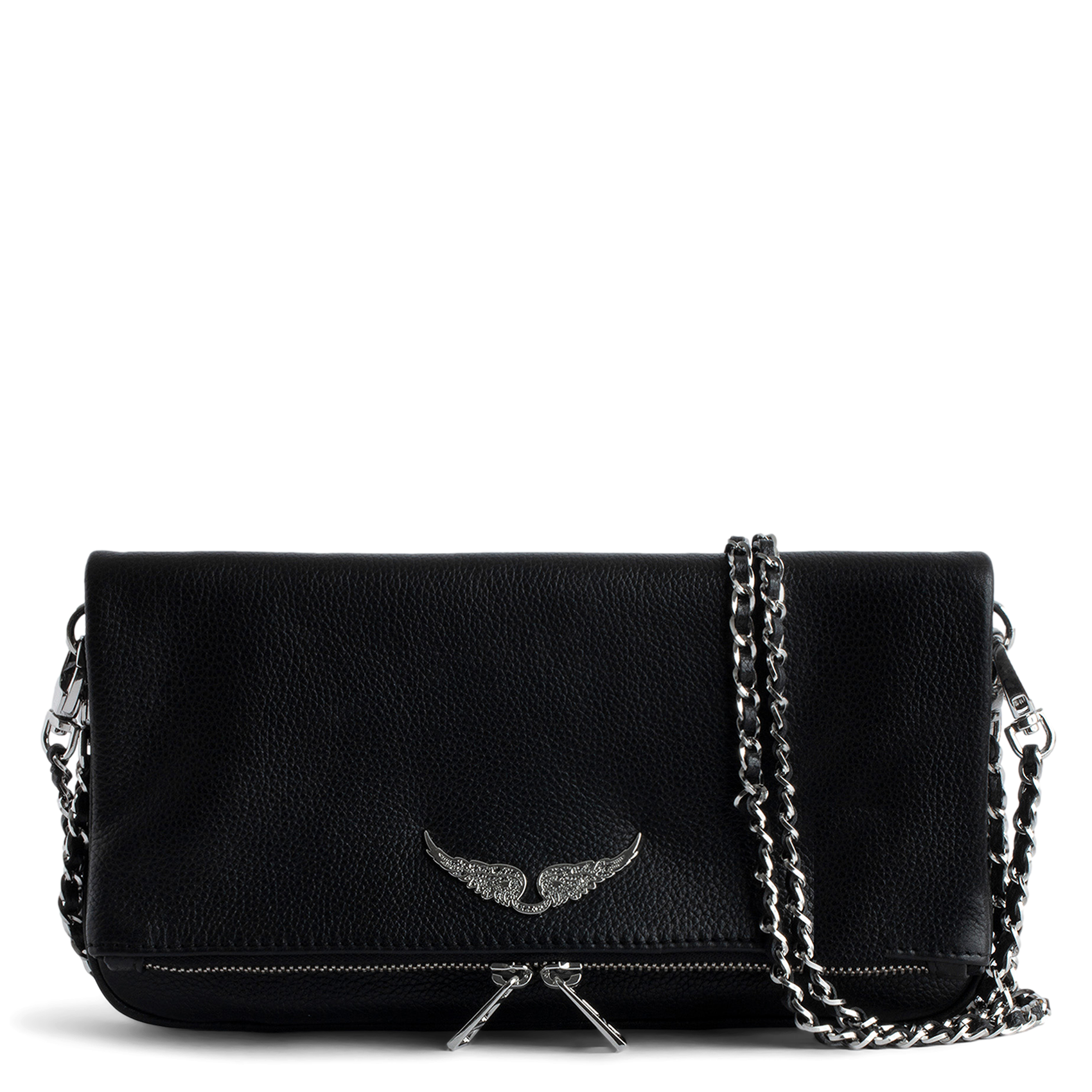 Pochette in pelle con catene in metallo ZADIG&VOLTAIRE Nero
