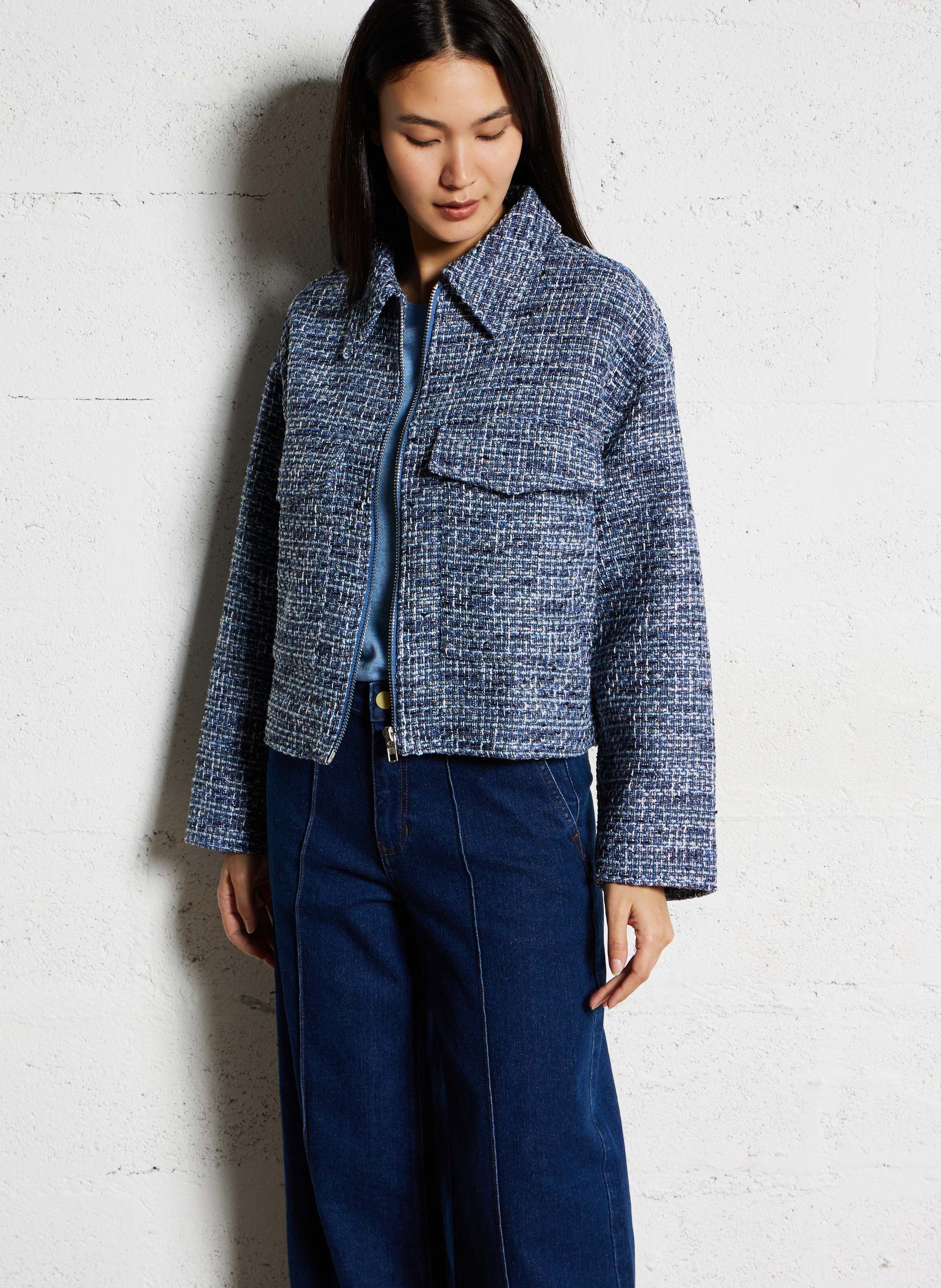 Jas met overhemdkraag van gemengd katoen LA PETITE ETOILE Blauw