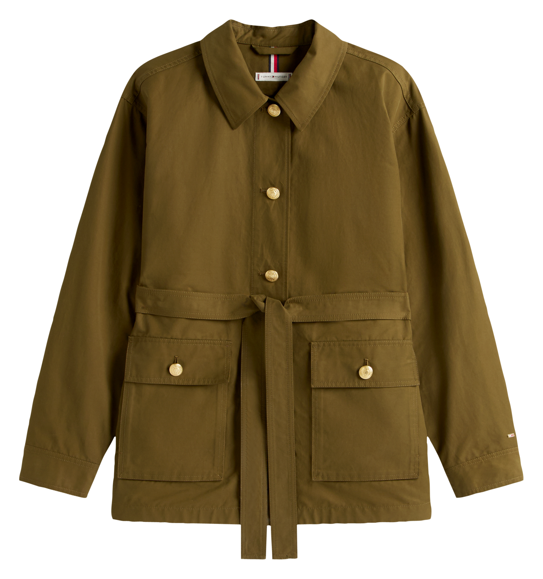 Korte parka van katoenmix TOMMY HILFIGER Groen