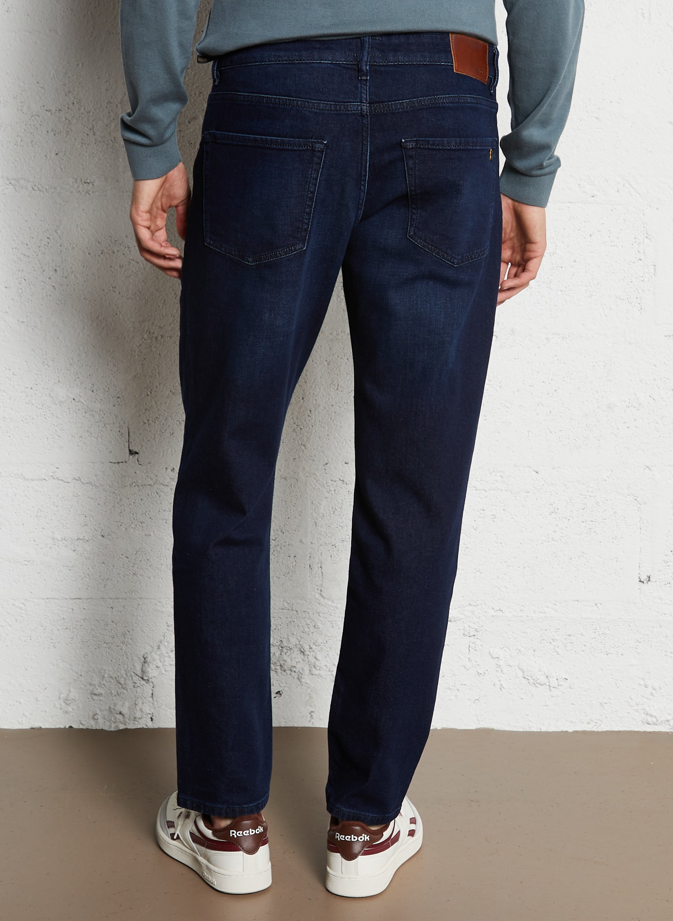 Cotton-blend tapered jeans Blue