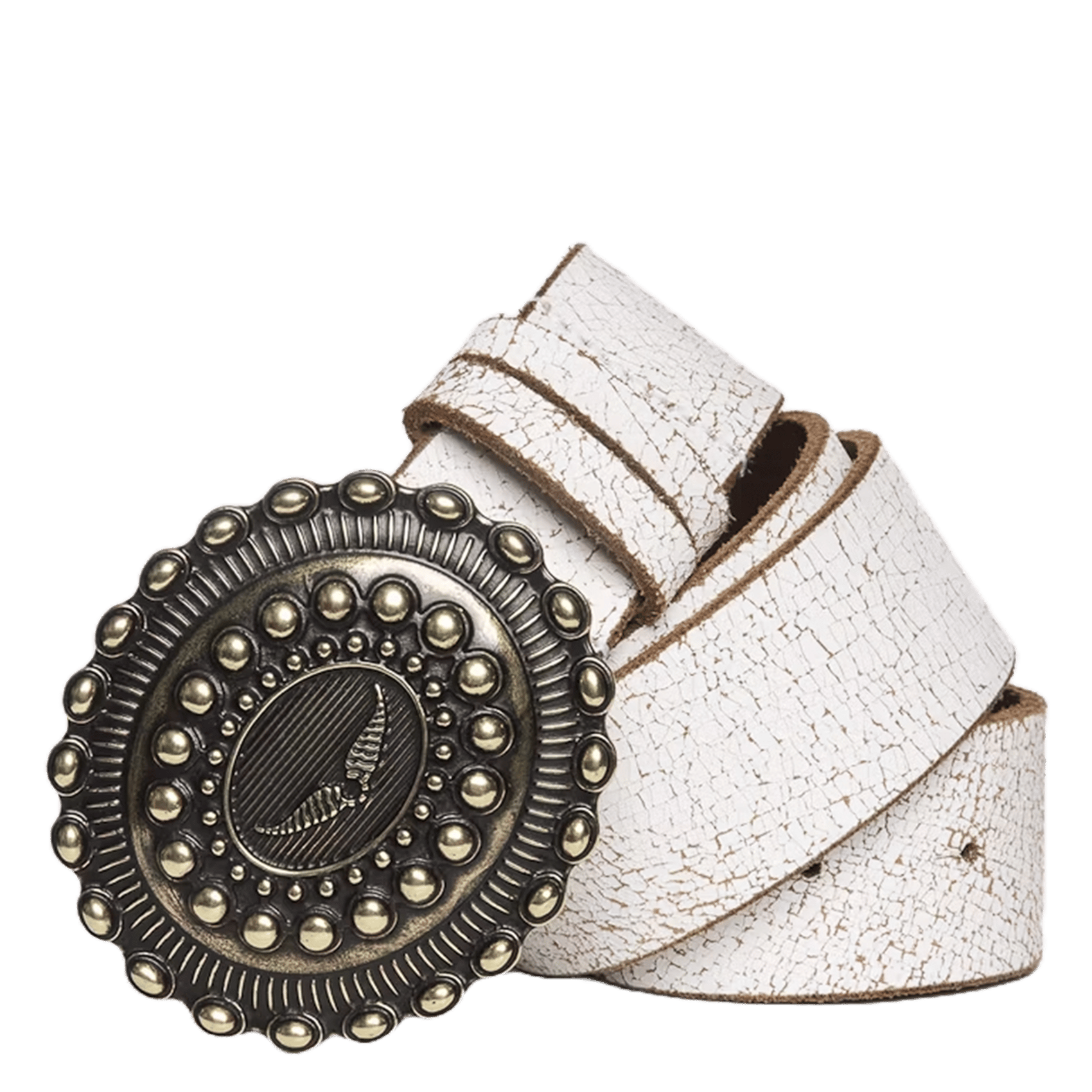 Ceinture stylé western en cuir ZADIG&VOLTAIRE Blanc