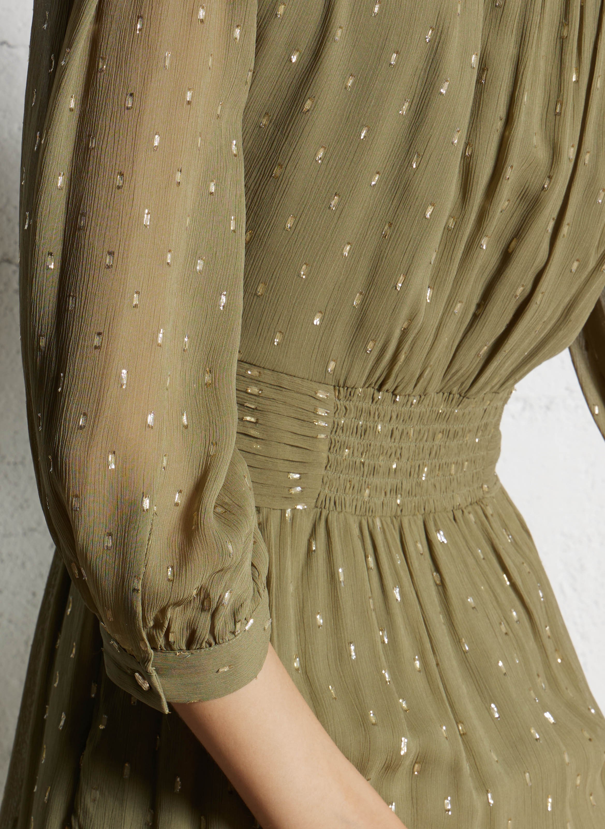 Robe longue col V BA&SH Kaki