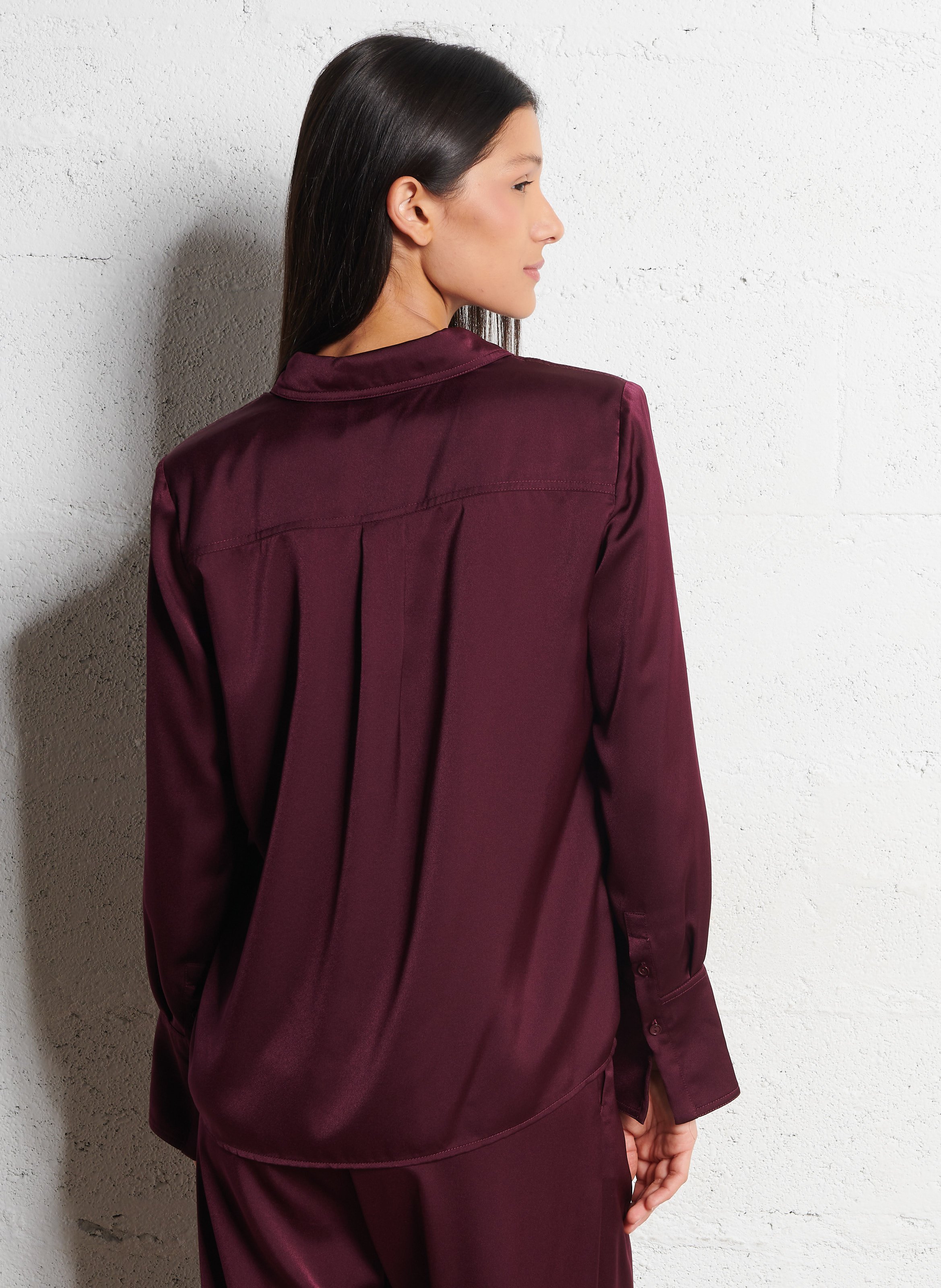 Chemise droite satinée BA&SH Prune