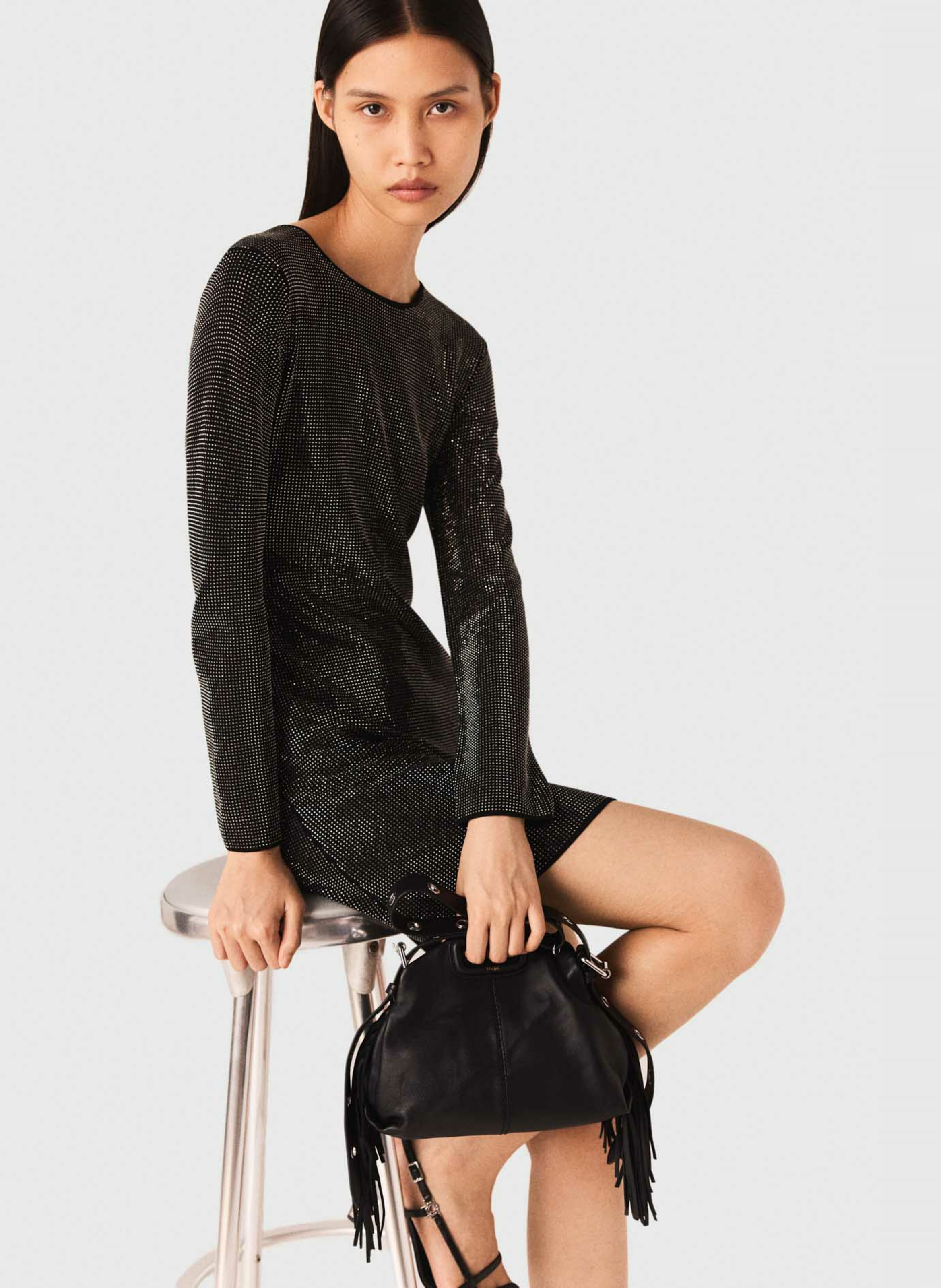 Sequined short dress MAJE Black