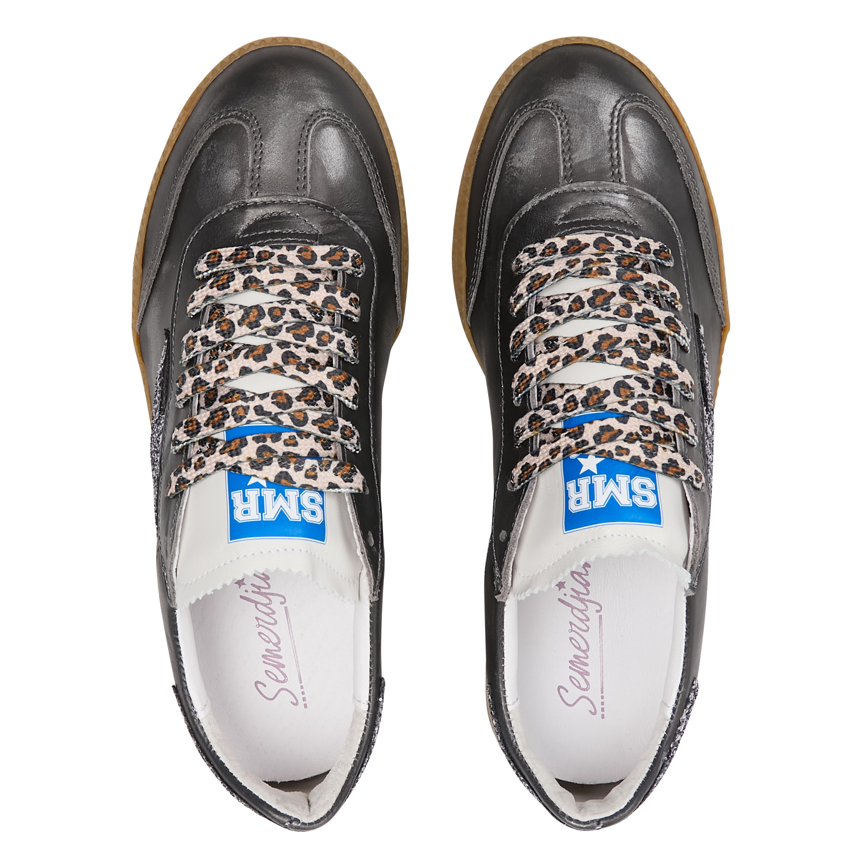 Baskets basses métallisées en cuir mélangé SEMERDJIAN - SMR Gris